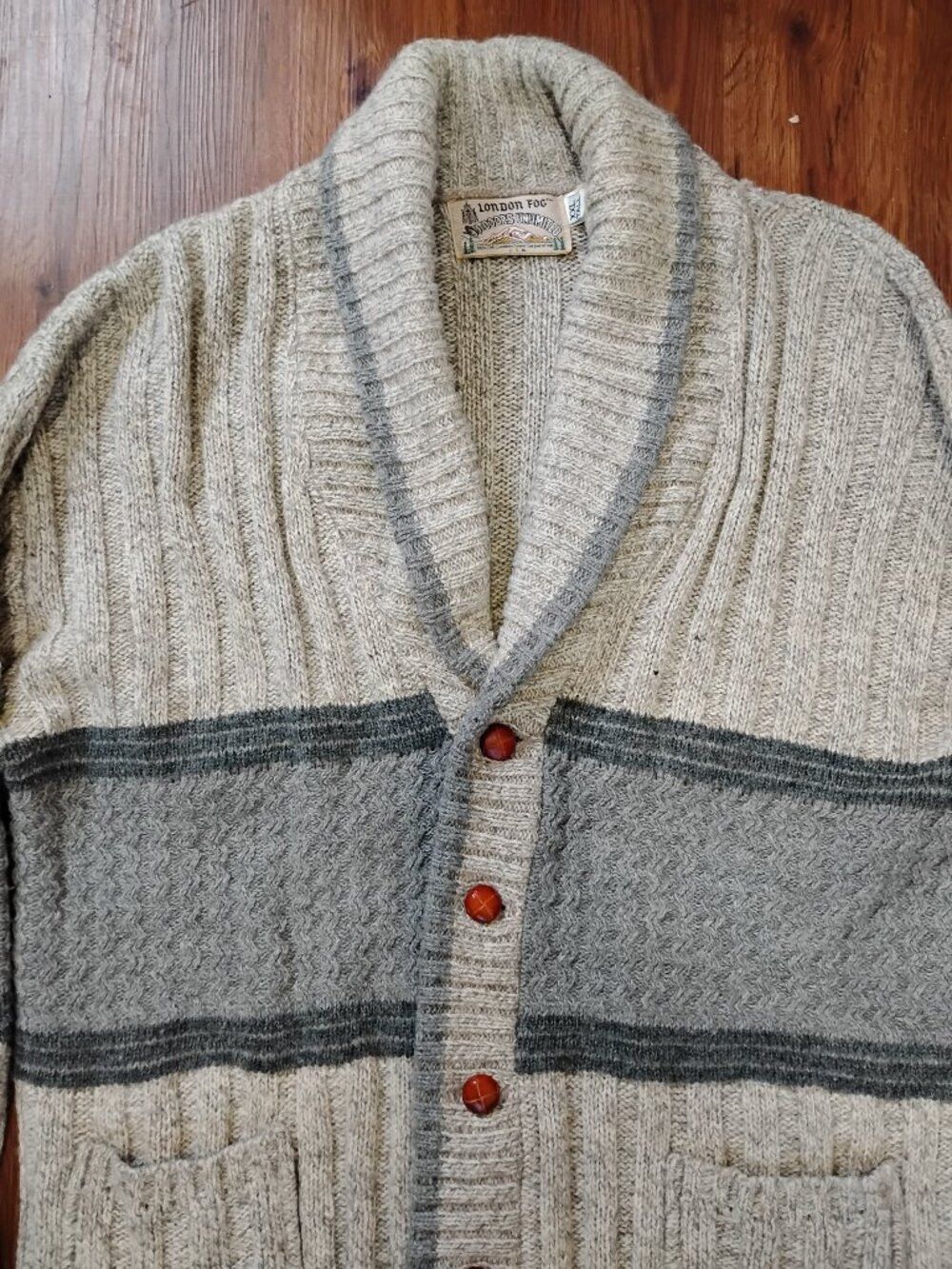London Fog Vintage MCM Mod London Fog Cardigan Sweater Wool Size US XXL / EU 58 / 5 - 1 Thumbnail