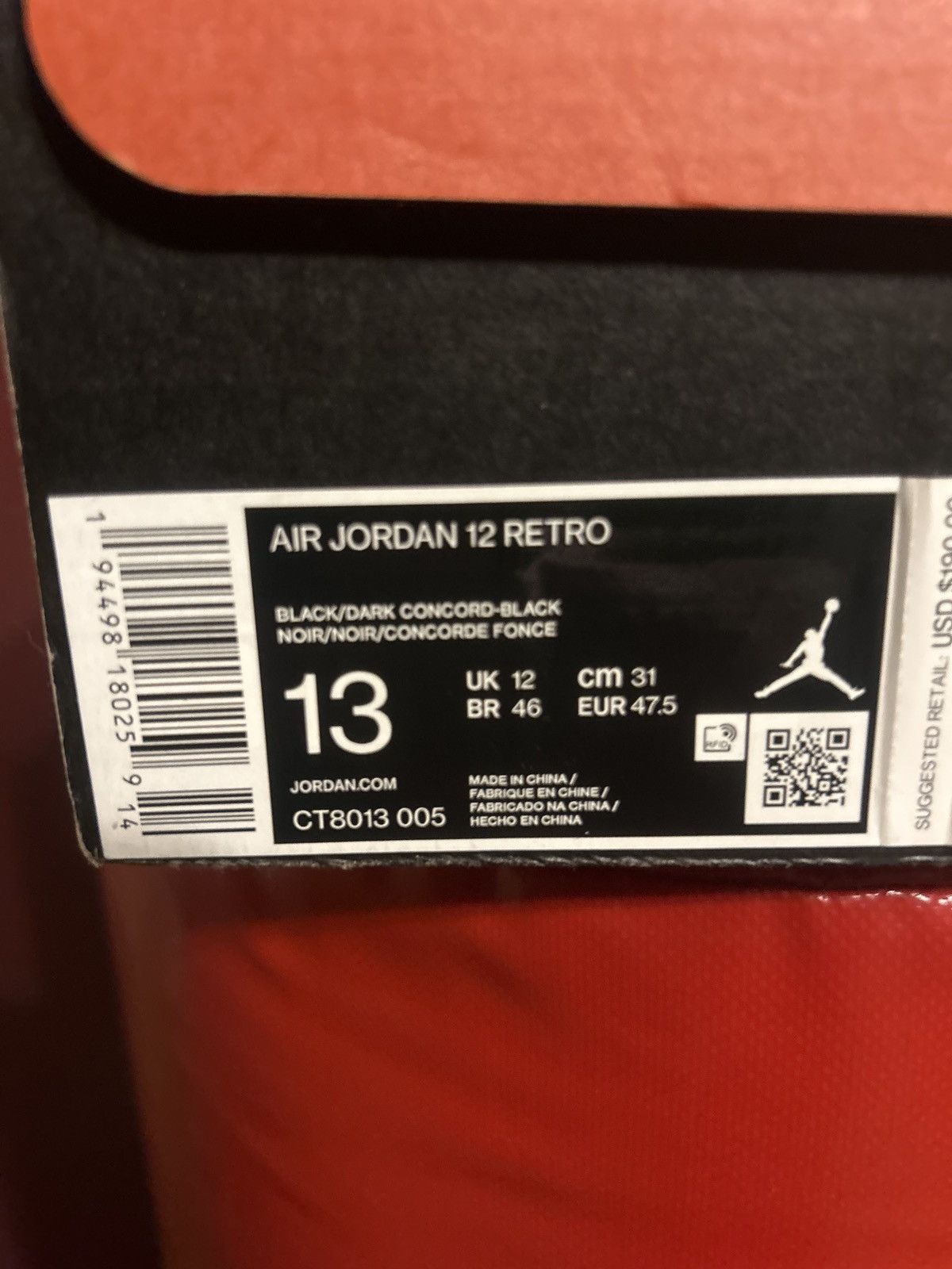 Jordan Brand Jordan 12 Retro Black Dark Concord Size US 13 / EU 46 - 8 Thumbnail