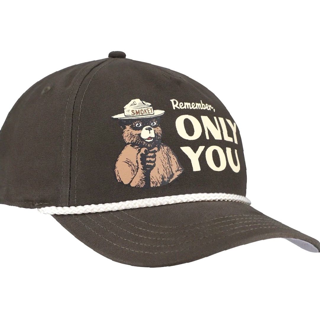 American Needle Smokey The Bear Hat Cap Snap Back Rope Only You Can Prevent Forest Fires Brown Size ONE SIZE - 3 Thumbnail