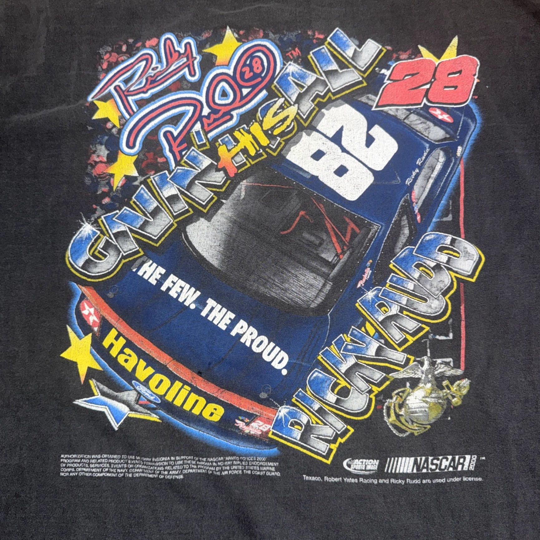 Chase Authentics VINTAGE Chase Authentics Ricky Rudd #28 NASCAR Racing T-Shirt Black XL Mens Short Sleeve Graphic Print 90s Cars Nascar T-Shirt Size US XL / EU 56 / 4 - 5 Thumbnail