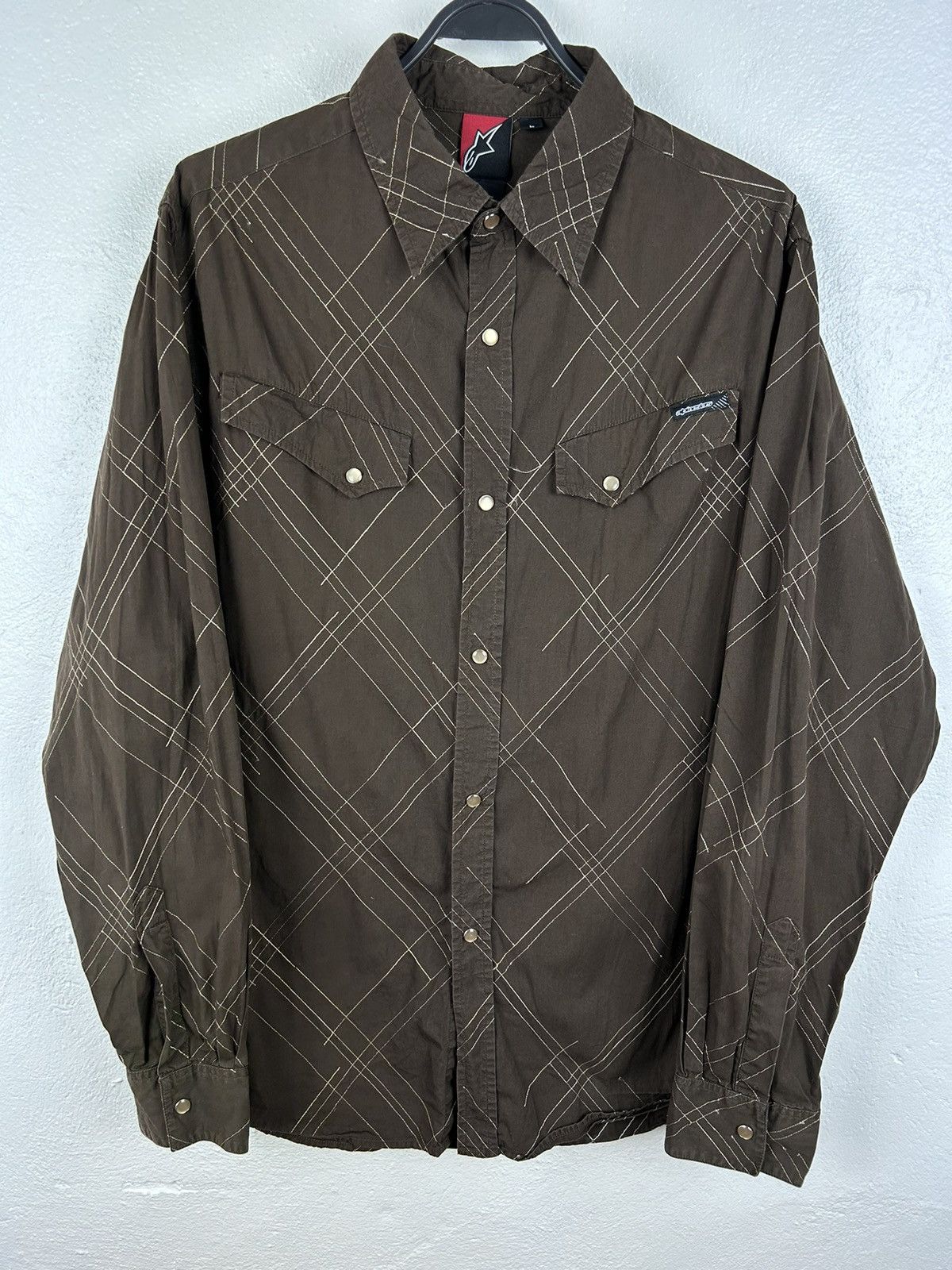 Alpinestars Vintage Alpinestars Striped Embroidery Long Sleeve Shirt Size US L / EU 52-54 / 3 - 1 Thumbnail