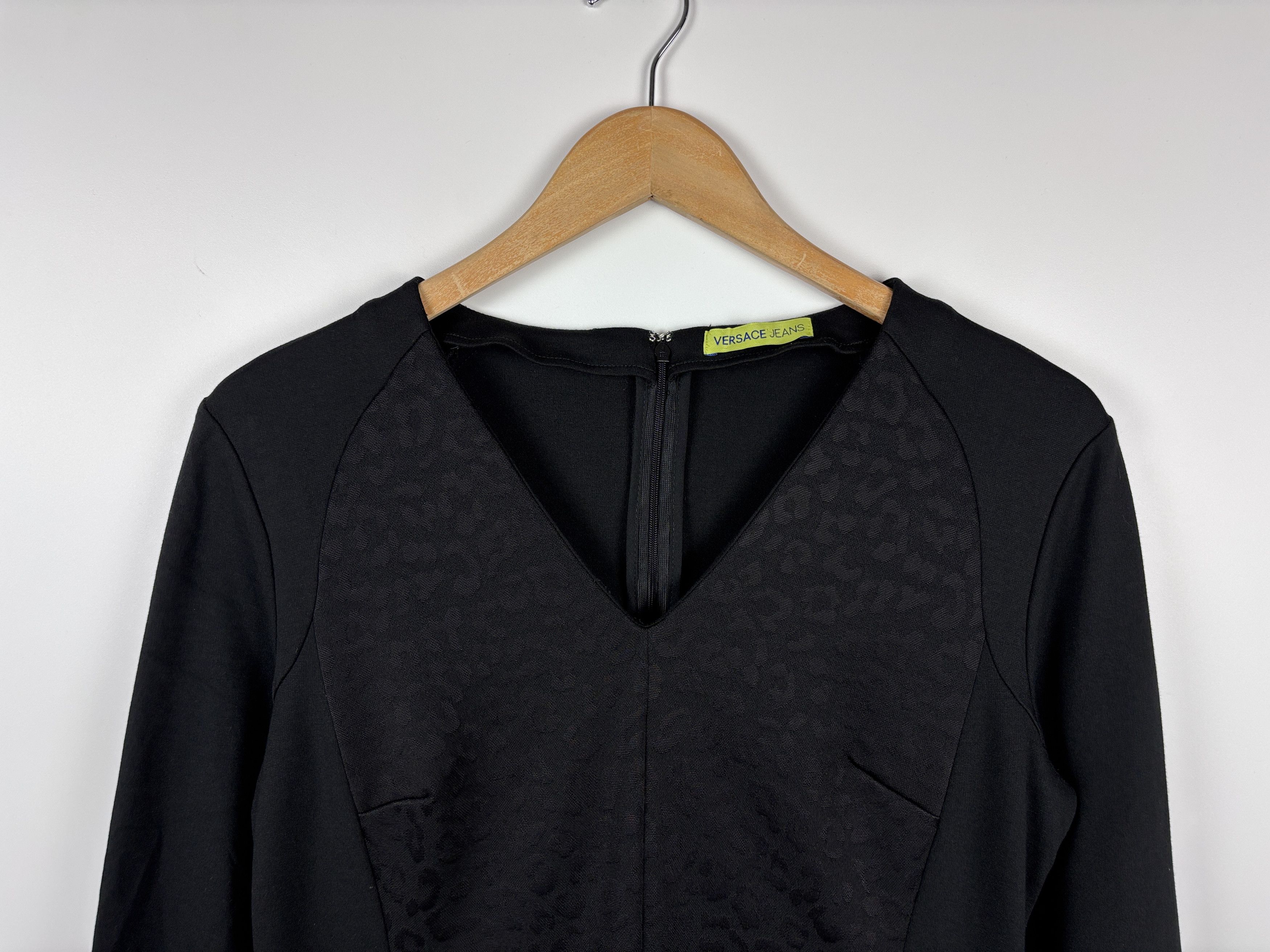 Versace × Versace Jeans Couture Womens Versace Jeans Long Sleeve Dress Black Size US 10 Size L / US 10 / IT 46 - 2 Thumbnail