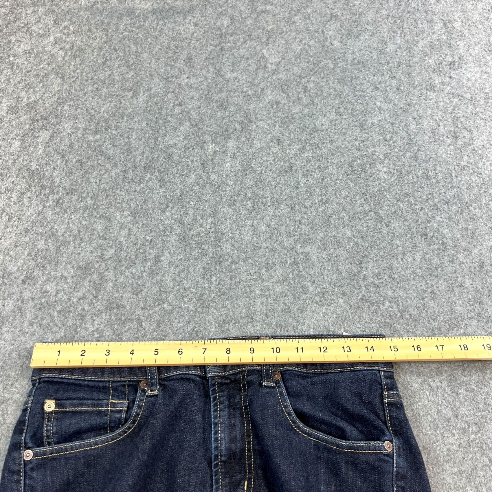7 For All Mankind 7 For All Mankind Jeans Slim Skinny 31 Dark Blue Denim 5-Pocket Logo Button Zip Mens Regular Slim 7 For All Mankind Jeans Size US 31 - 5 Thumbnail
