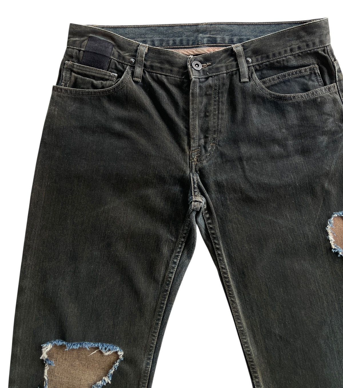 Rick Owens SLAB WFO2010 Distressed Waxed Denim Size US 31 - 6 Thumbnail