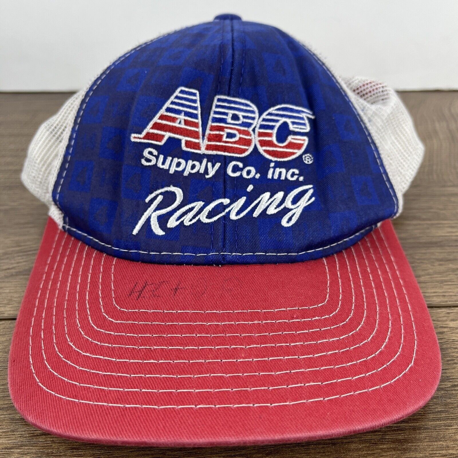 Other ABC Supply Company Racing Hat Blue Hat Adjustable Adult Size Size ONE SIZE - 2 Thumbnail