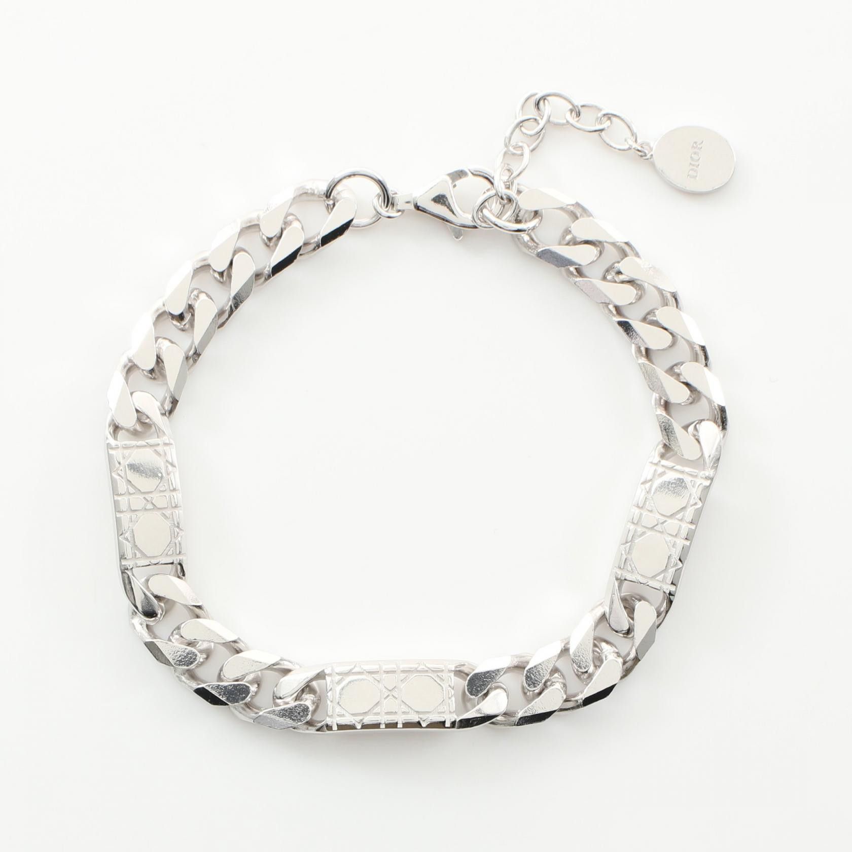 Dior Dior Homme Chain Link Cannage Silver 925 Bracelet Metal Bracelet B3662HOMST990 DUTY FREE for USA