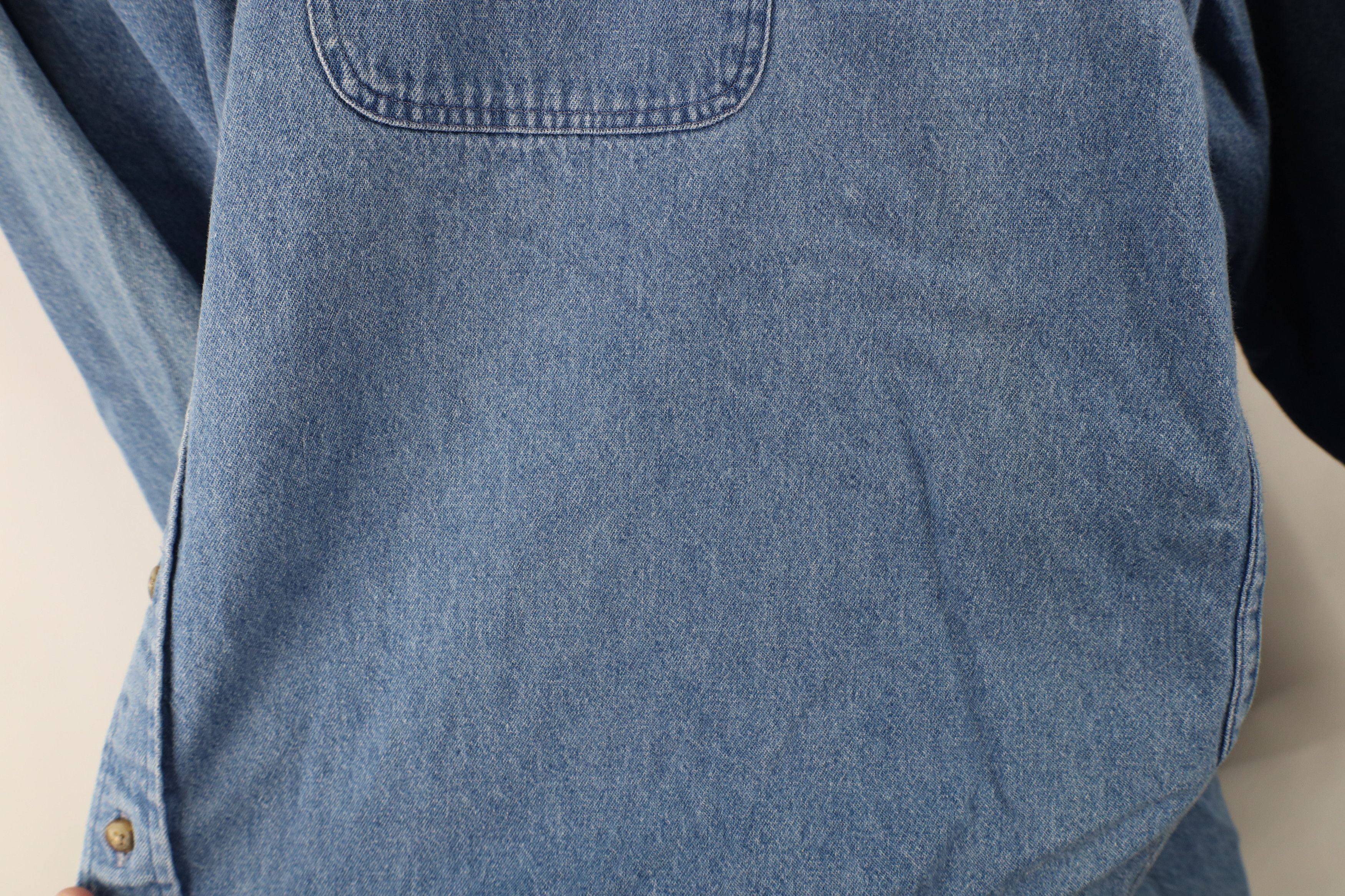 Vintage Vintage 90s Streetwear Denim Jean Button Down Shirt Blue Size US XXL / EU 58 / 5 - 4 Thumbnail