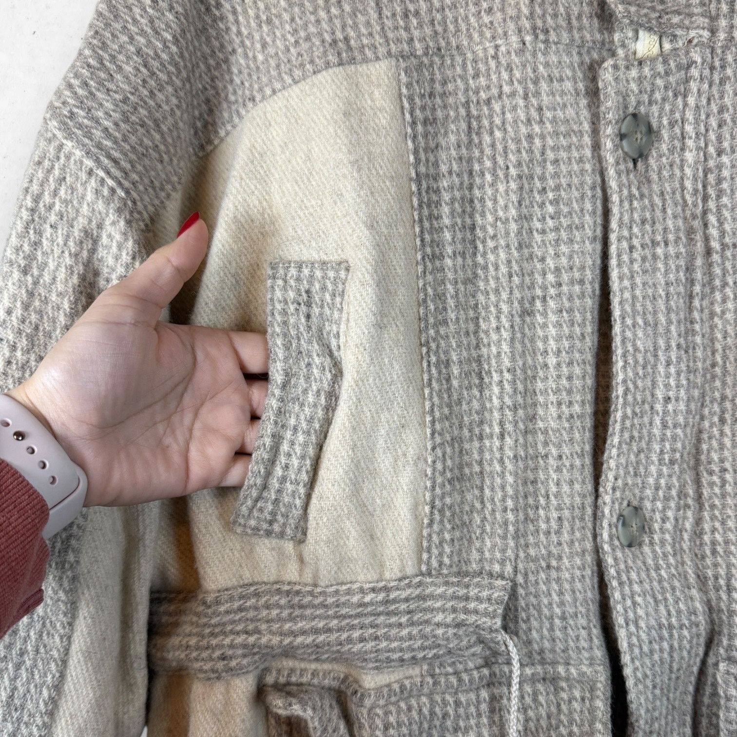 Other Wool Jacket Beige No Tag Men's XL Mexican Drawstring Size US XL / EU 56 / 4 - 4 Thumbnail