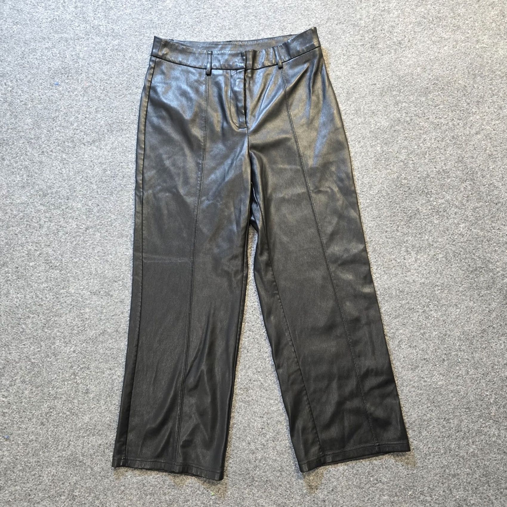 7 For All Mankind Seven For All Mankind Pants Womens M Black Wide-Leg Faux Leather Crop Shirt? Size 32" / US 10 / IT 46 - 2 Thumbnail