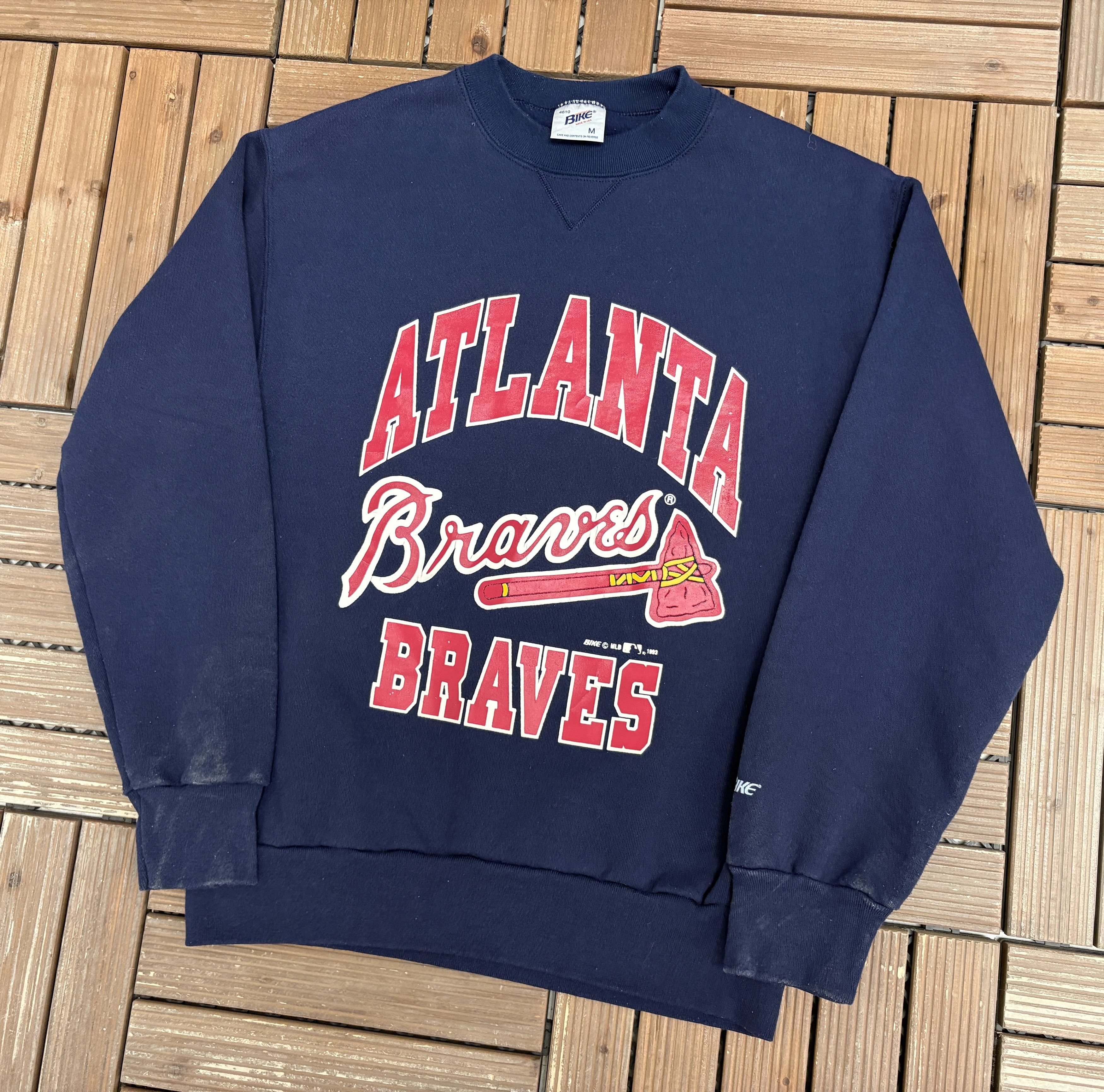 Vintage Atlanta Braves Vintage Blue Crewneck Sweater Size US M / EU 48-50 / 2 - 4 Thumbnail
