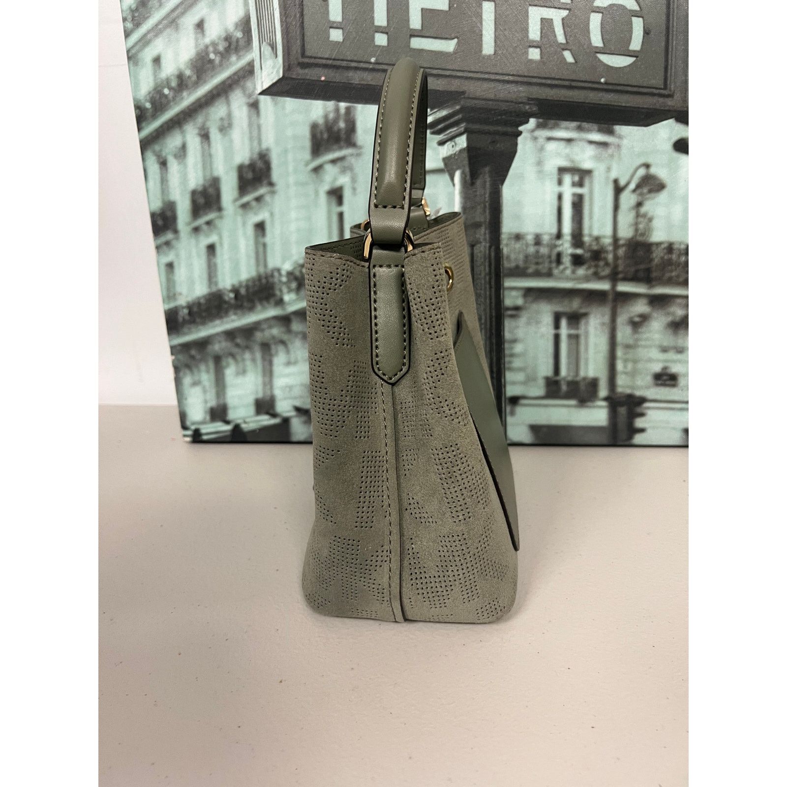 Michael Kors Michael Kors 35T1GU2C5S Suri Small Logo Perforated Suede Size ONE SIZE - 3 Thumbnail