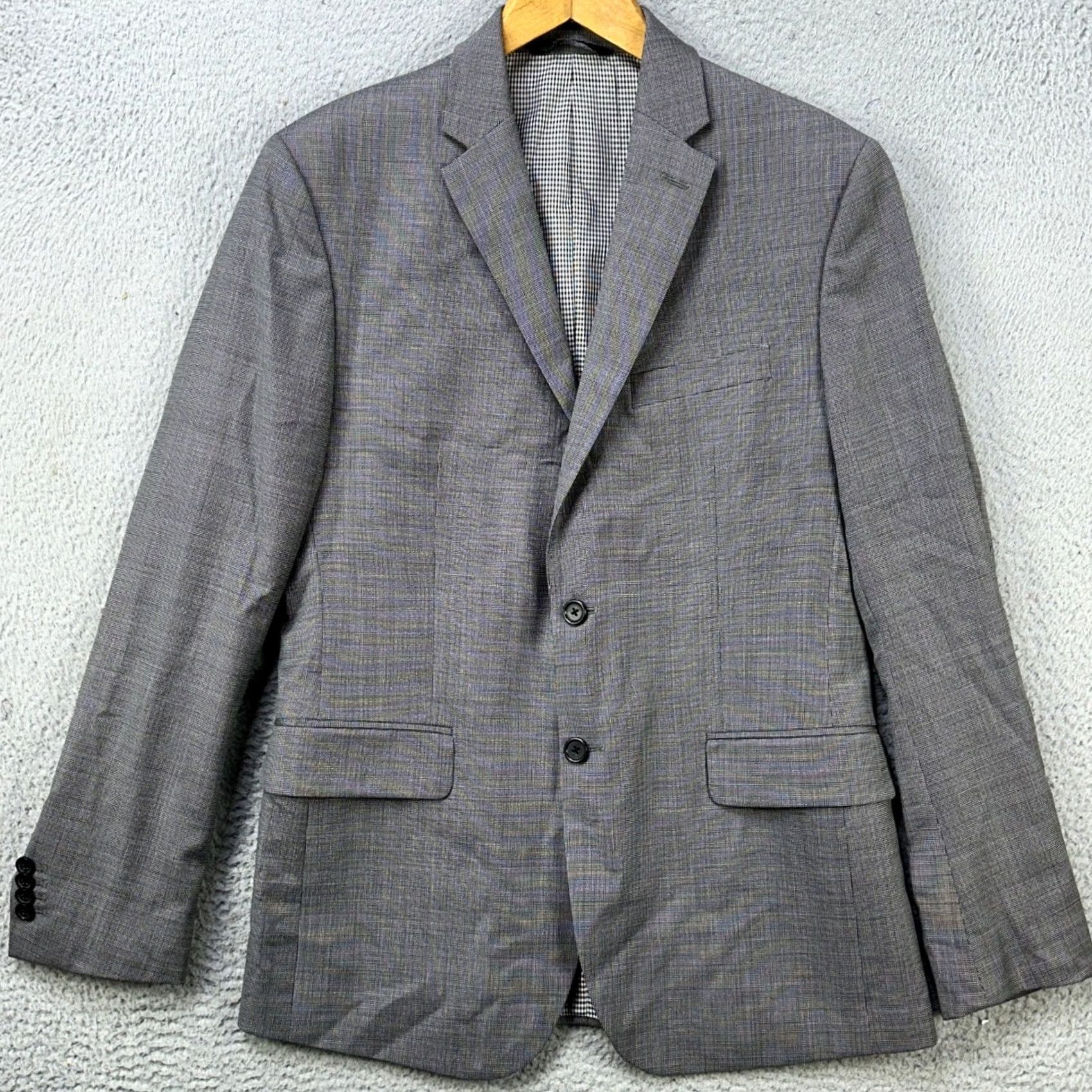 Banana Republic Banana Republic Wool Blend Blazer Sport Coat Mens 40R Light Gray Tailored Fit Size 40R - 2 Thumbnail