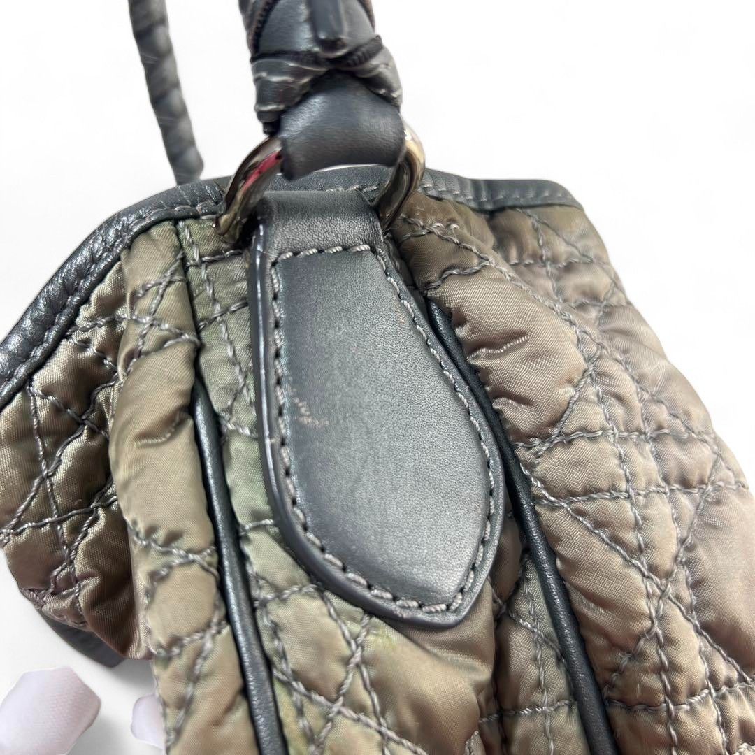 Dior Dior - Cannage handbag quilted nylon gray logo Size ONE SIZE - 9 Thumbnail