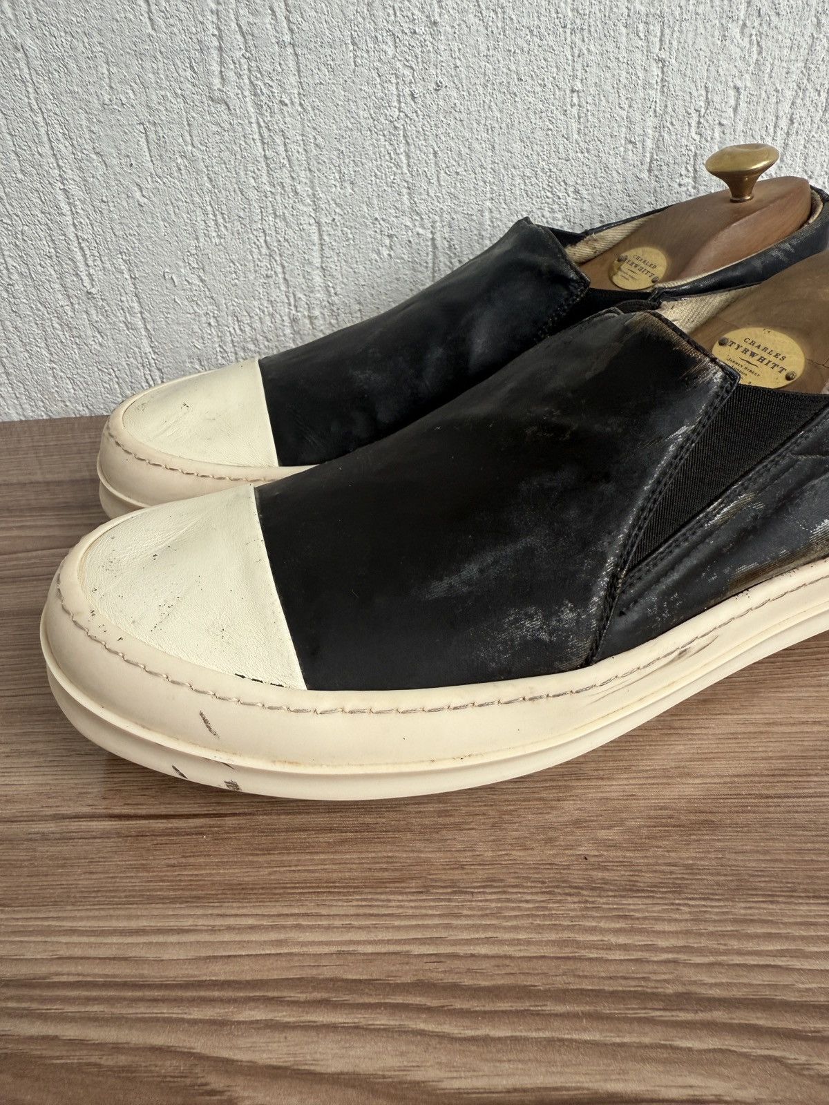 Rick Owens Drkshdw Matte leather boat slip-ons Size US 10 / EU 43 - 9 Thumbnail