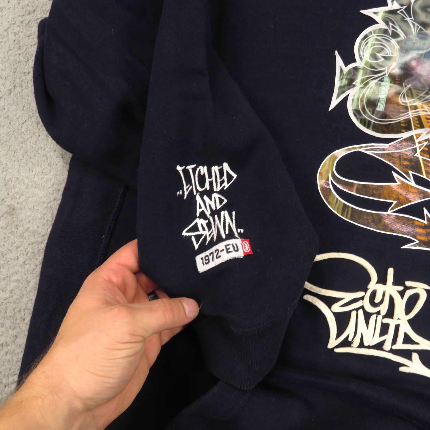 Ecko Unltd. VINTAGE ECKO UNLTD Hoodie Mens XL Blue Logo Graffiti Grunge 90s Skater Pockets Zipper Hoodie Size US XL / EU 56 / 4 - 3 Thumbnail
