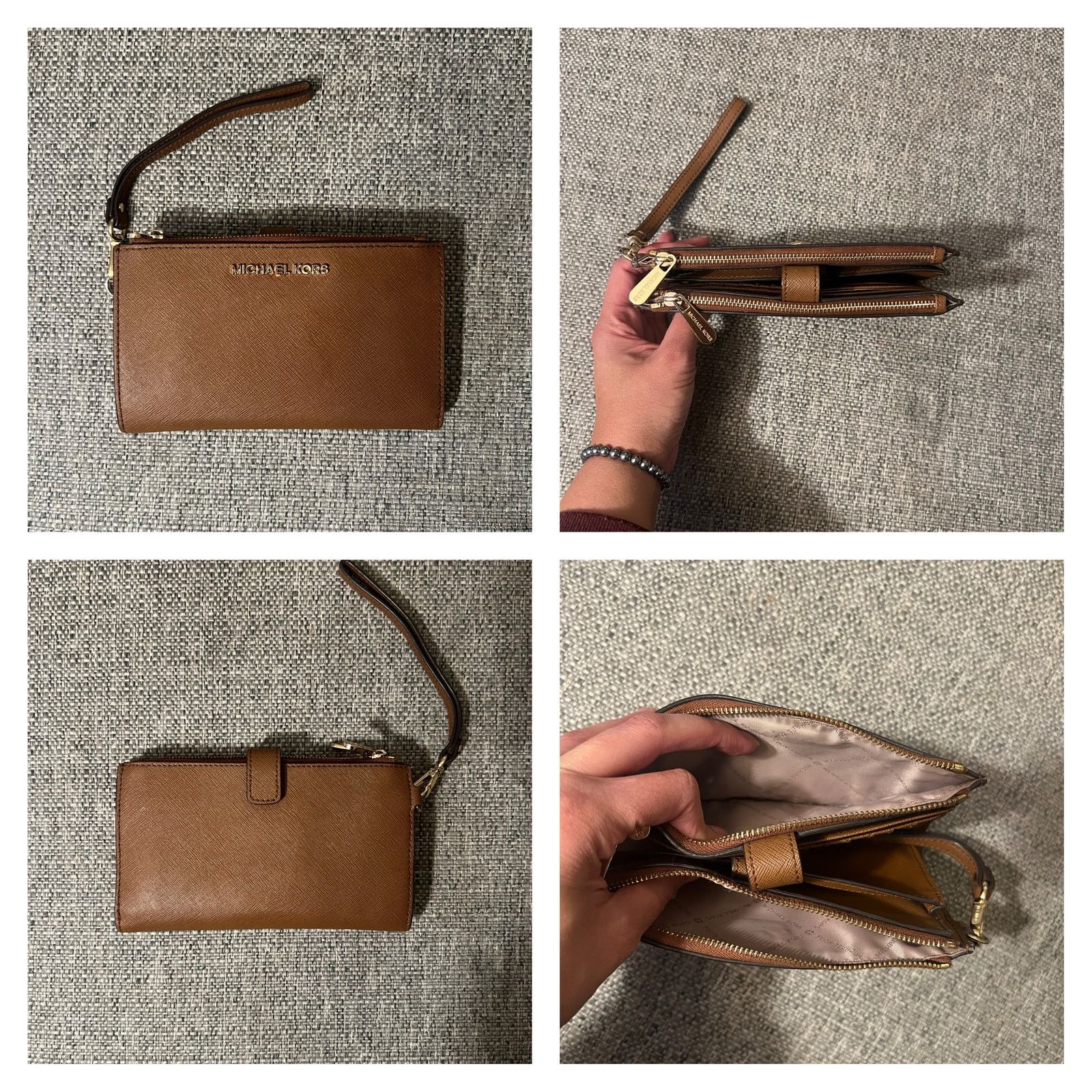 Michael Kors Michael Kors Jet Set Saffiano Leather Double Zip Wristlet Size ONE SIZE - 3 Thumbnail