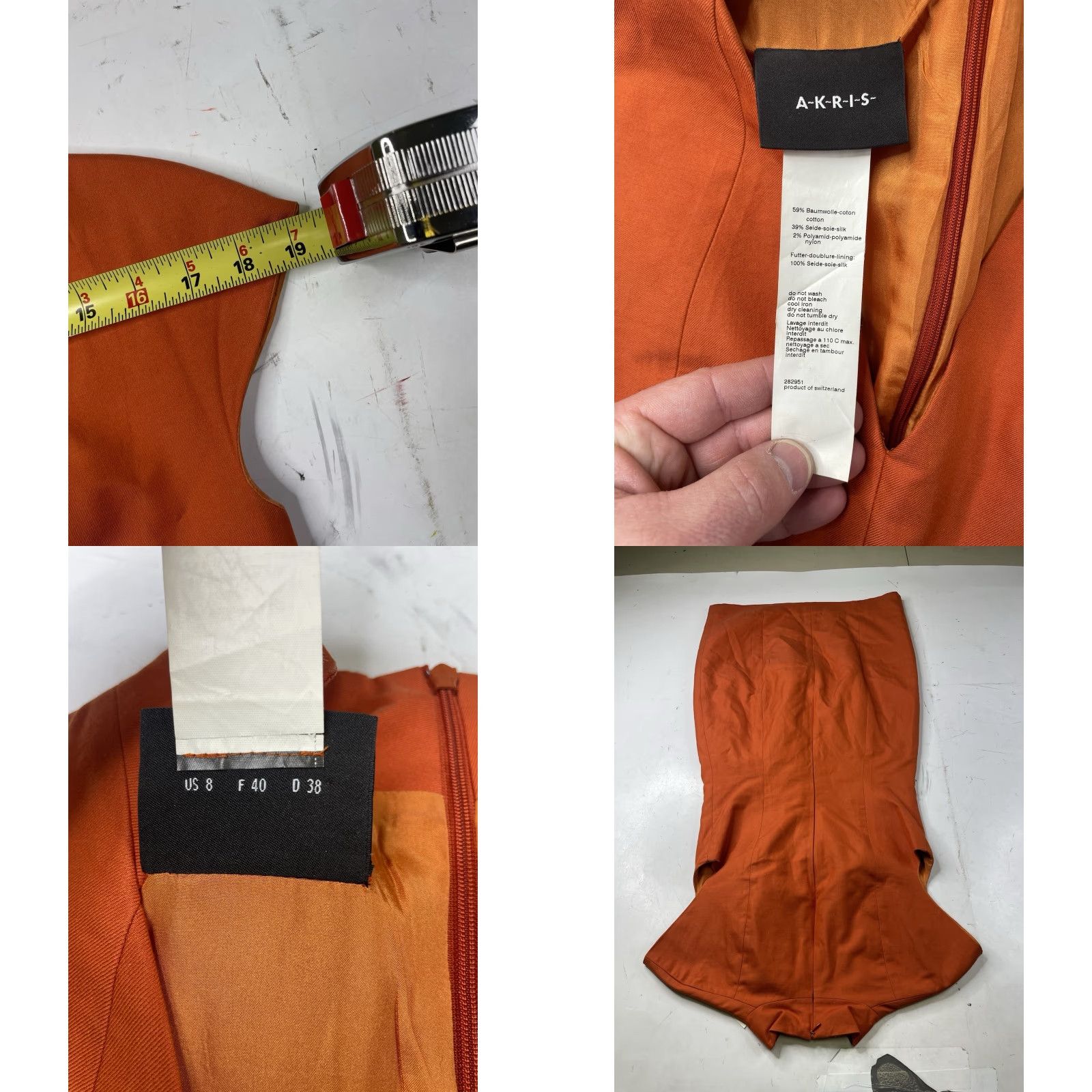 Vintage VINTAGE AKRIS PUNTO orange shift dress Stand Collar Sheath Womens 8 Sleeveless Knee Length Women's 8 Orange Shift Dress 8 Womens Size M / US 6-8 / IT 42-44 - 8 Thumbnail