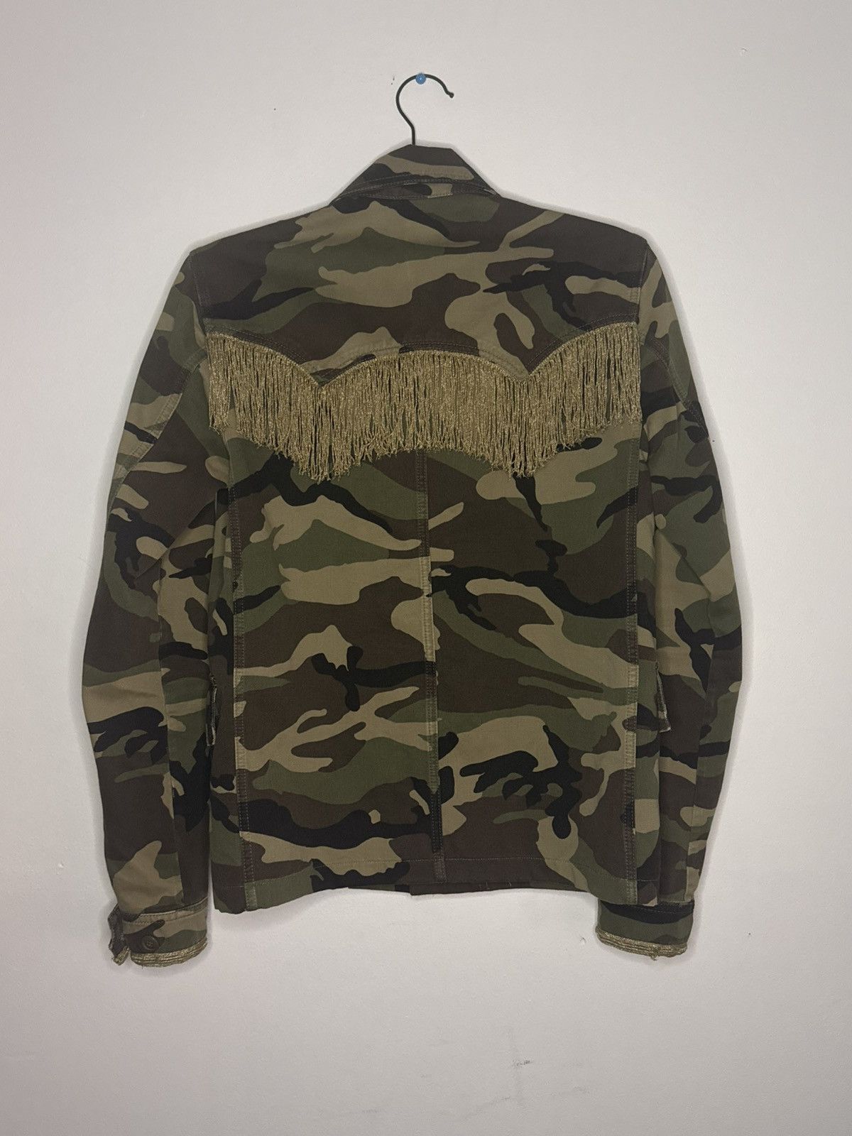 Saint Laurent Paris Saint Laurent Paris SS15 Psych Rock Fringed Military Jacket Size US M / EU 48-50 / 2 - 2 Thumbnail