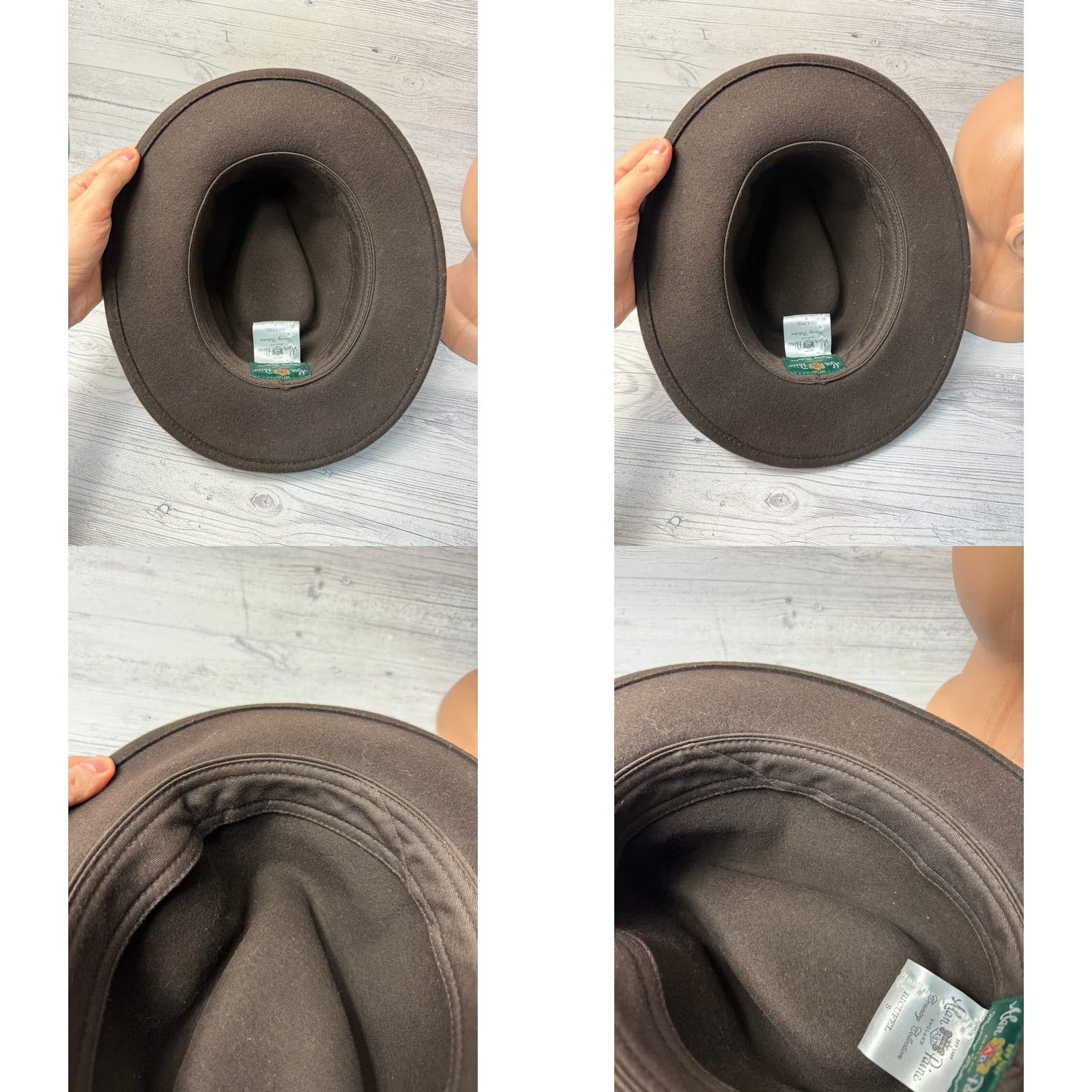 Vintage Alan Paine Country collection Ricufel Wool Brown Fedora Hat mens size S/54cm Size ONE SIZE - 10 Thumbnail