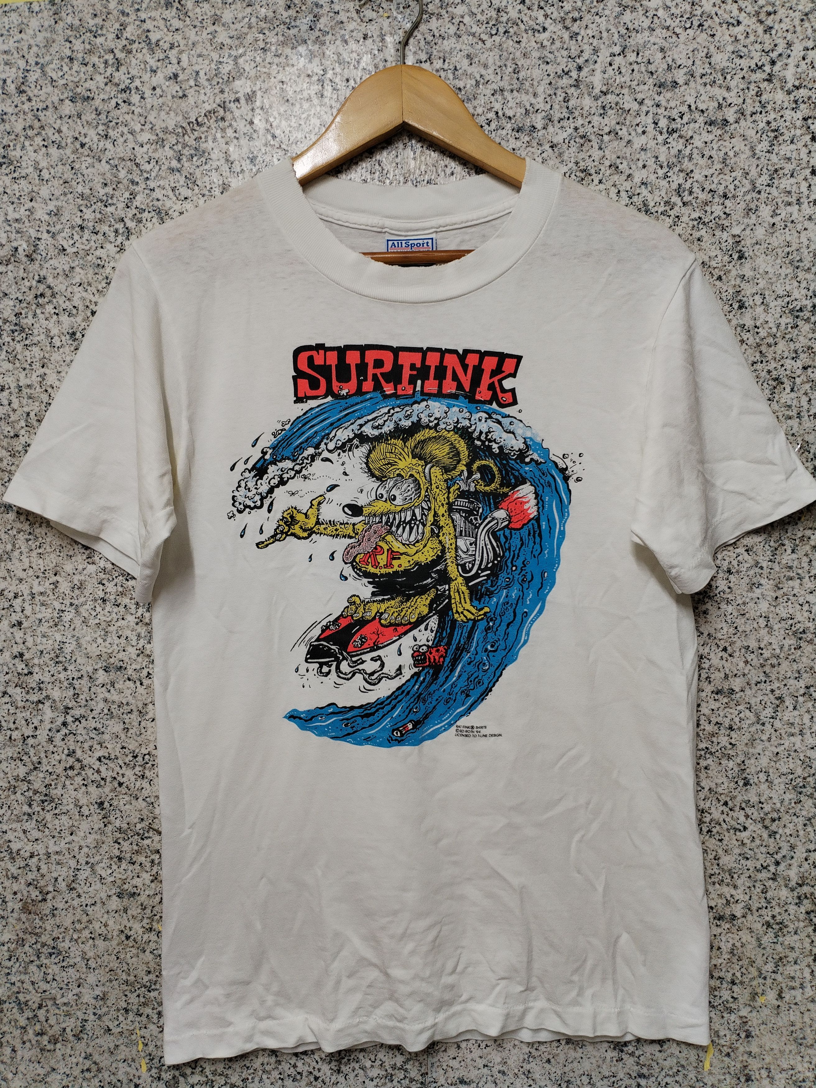 Vintage Thrashed Sun Faded Surfink Shirt Distressed Grunge Band Size US S / EU 44-46 / 1 - 1 Thumbnail