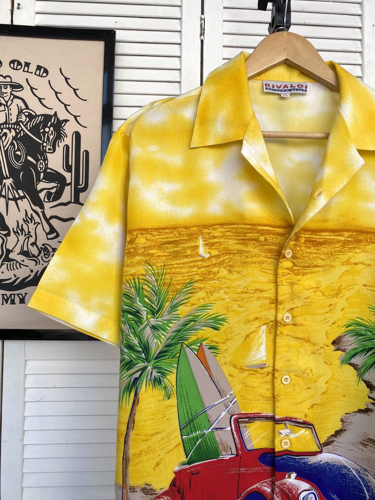 Vintage Vintage Rivaldi Hawaiian Shirt Surf Car Beach Aloha Sunset Size US XL / EU 56 / 4 - 5 Thumbnail