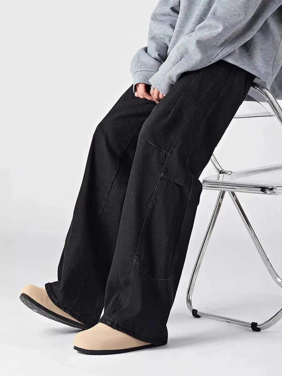 Japanese Brand Retro loose casual patchwork jeans Size US 32 / EU 48 - 4 Thumbnail