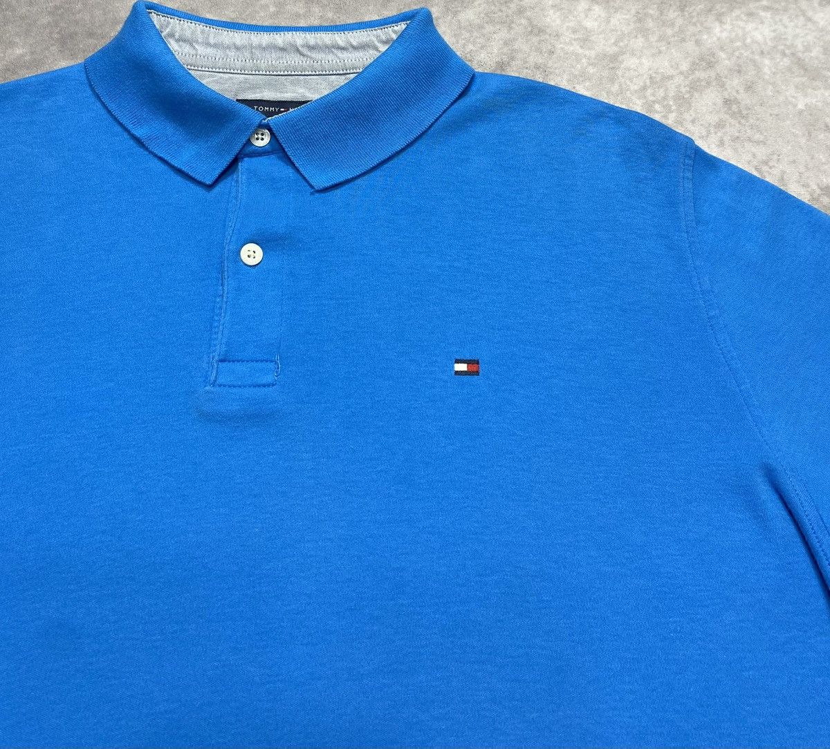 Tommy Hilfiger Vintage Tommy Hilfiger Azure Blue Interlock Polo Shirt Size US L / EU 52-54 / 3 - 2 Thumbnail