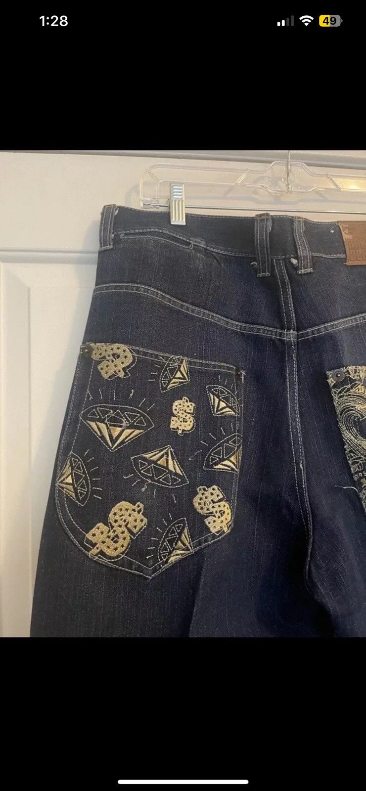 Vintage Men's Raw Embroidered Fashion Blue Jeans Sz. 36x34 Size US 36 / EU 52 - 8 Thumbnail