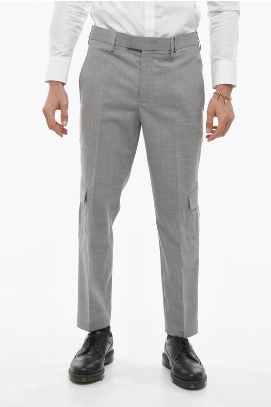 image of Neil Barrett Nate Cargo Pants With Skinny Fit in Grey, Men's (Size 32)