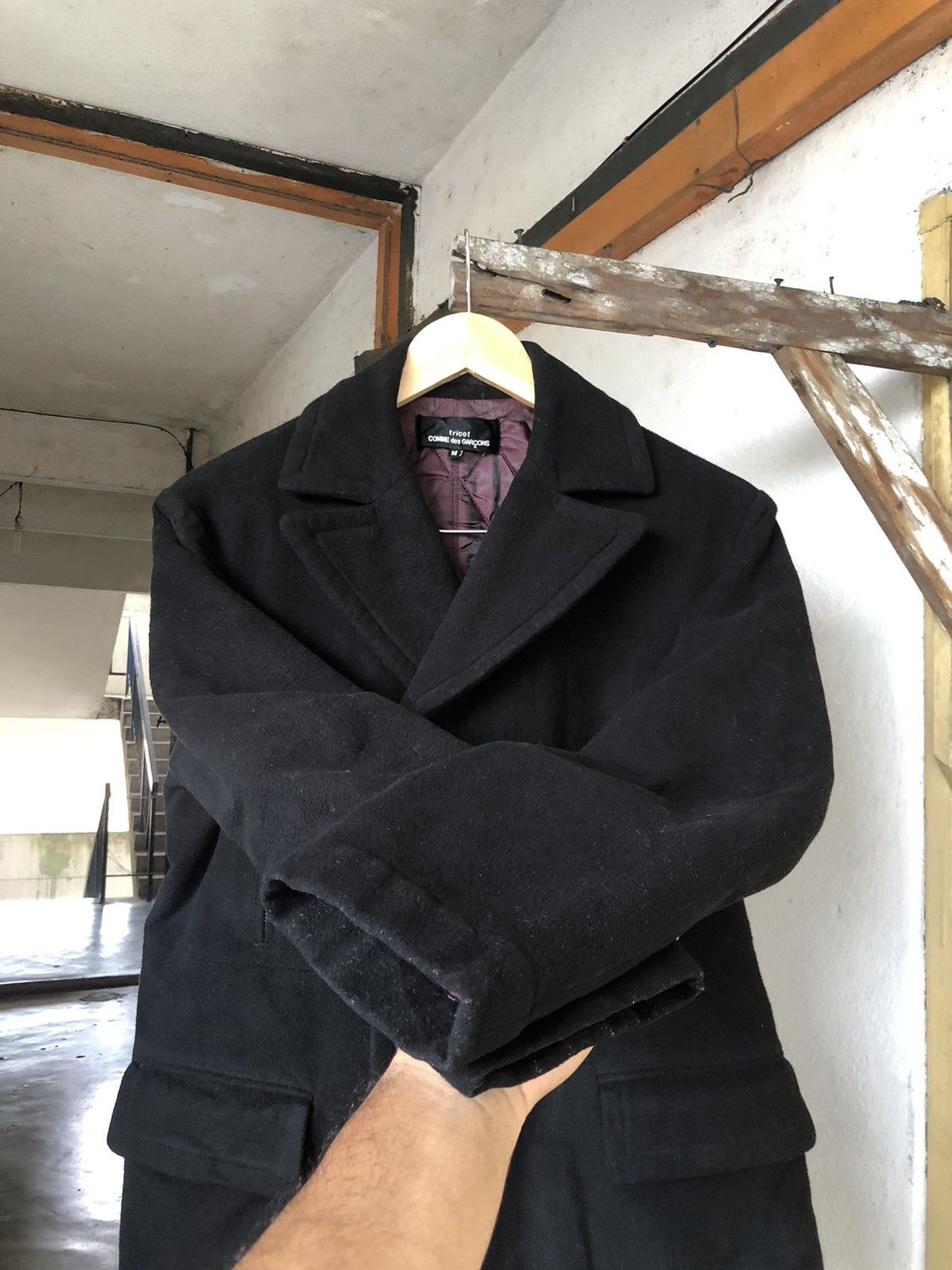 Comme des Garcons 🥷 Comme des Garcons Fleece Winter Pea Coat Jacket Size M / US 6-8 / IT 42-44 - 16 Thumbnail