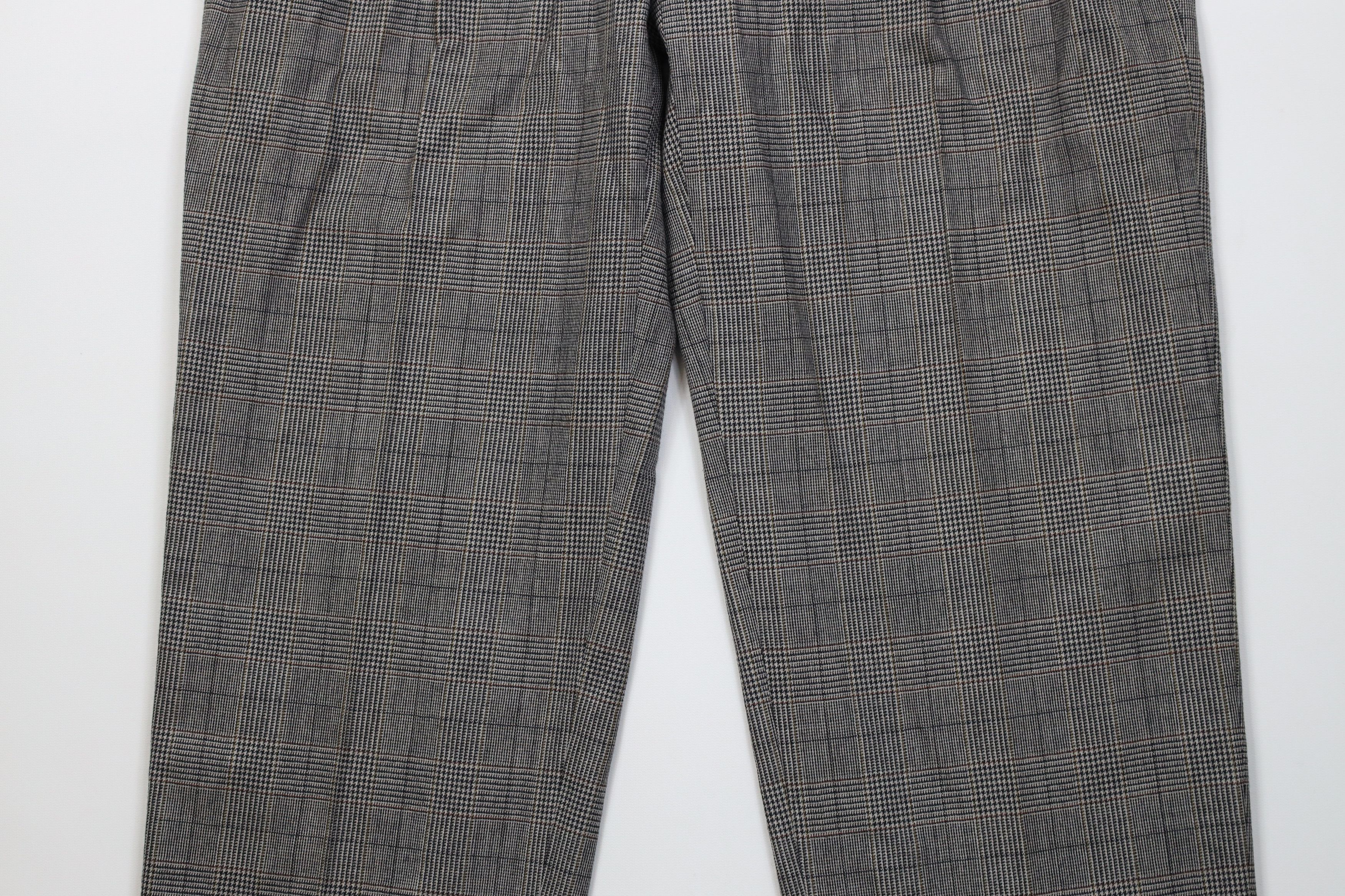 Vintage Vintage 70s Streetwear Knit Wide Leg Chino Pants Plaid USA Size US 34 / EU 50 - 3 Thumbnail