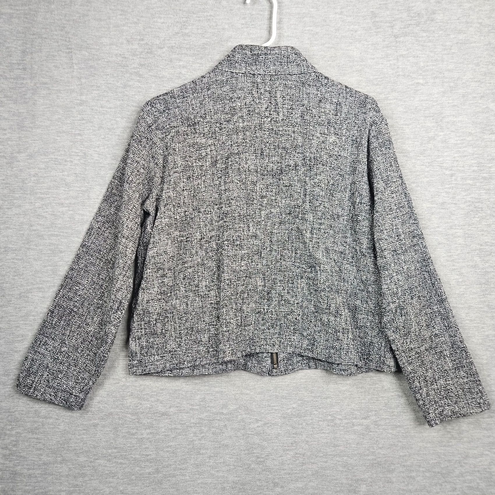 Eileen Fisher Eileen Fisher Women's Organic Cotton Tweed Stand Collar Lined Jacket Sz S Size S / US 4 / IT 40 - 2 Thumbnail