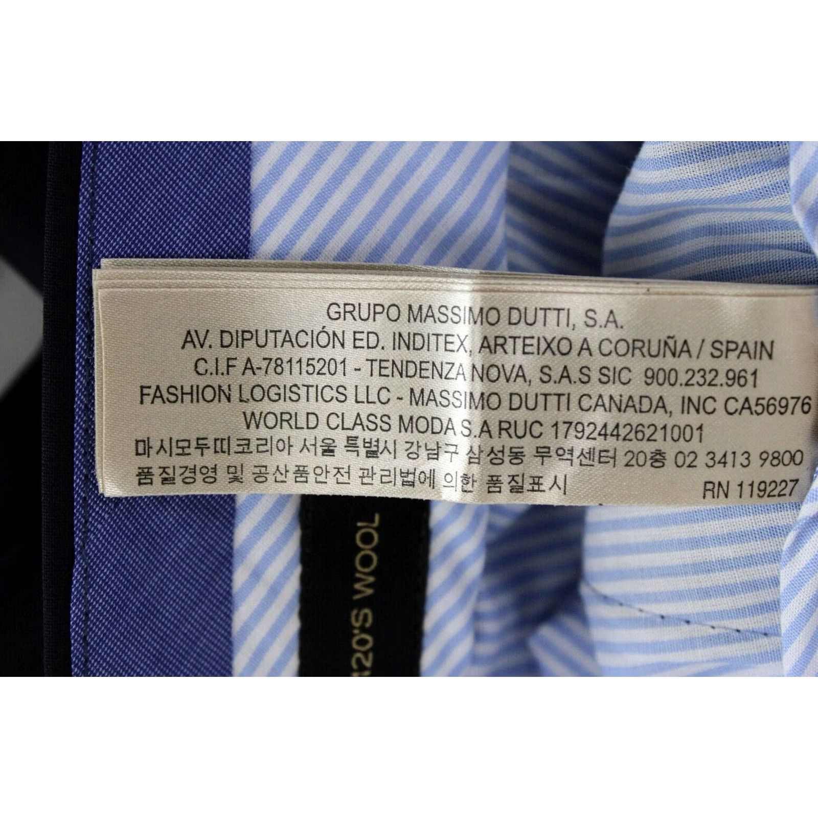 Massimo Dutti Massimo Dutti Wool Trousers Men EU 38 Zip Fly Pockets Classic Super 120's Blue Wool Trousers Mens EU38 Zip Fly Front Pockets All Seasons Size US 38 / EU 54 - 7 Thumbnail