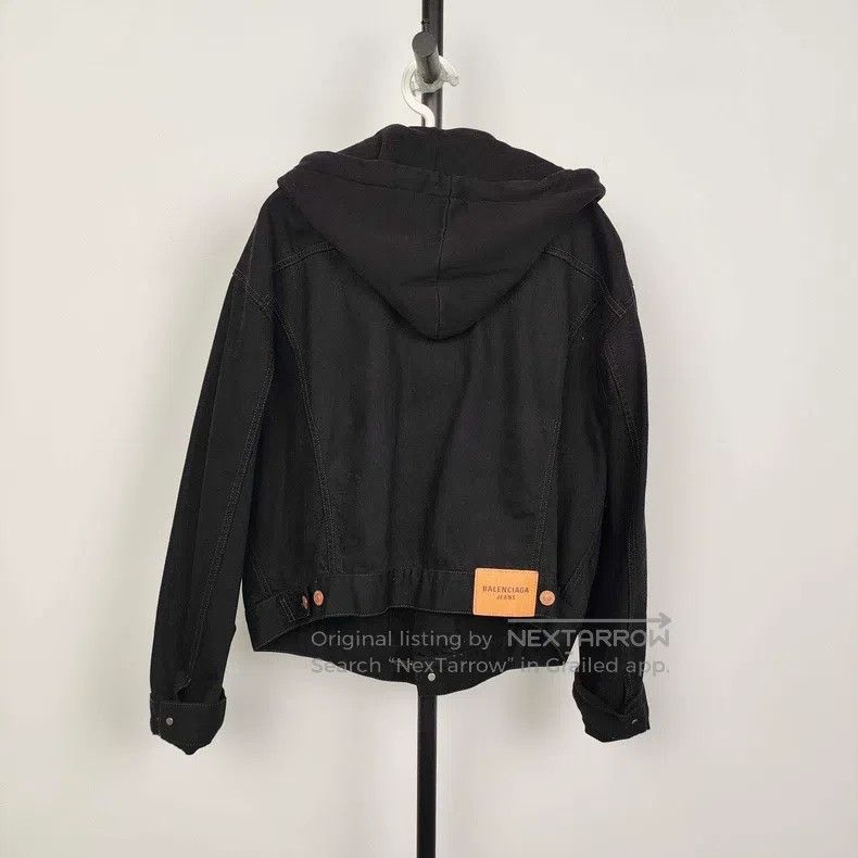 Balenciaga Balenciaga Denim Hooded Jacket Size 34 Black Size XXS / US 00 / IT 34 - 2 Thumbnail