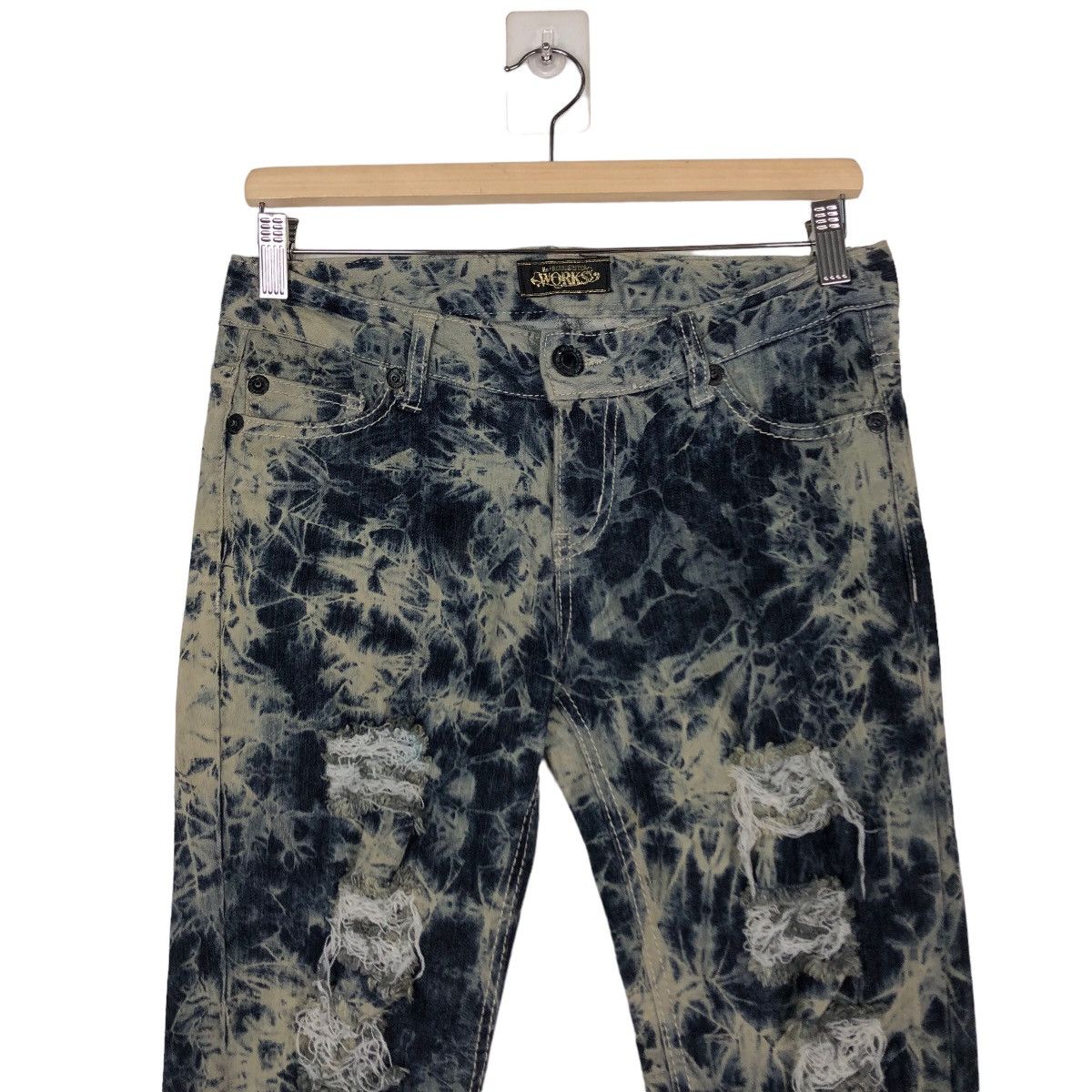 Hysteric Glamour 🔥Acid Wash Design Skinny Distressed Denim Jeans Works Japan Size US 30 / EU 46 - 3 Thumbnail