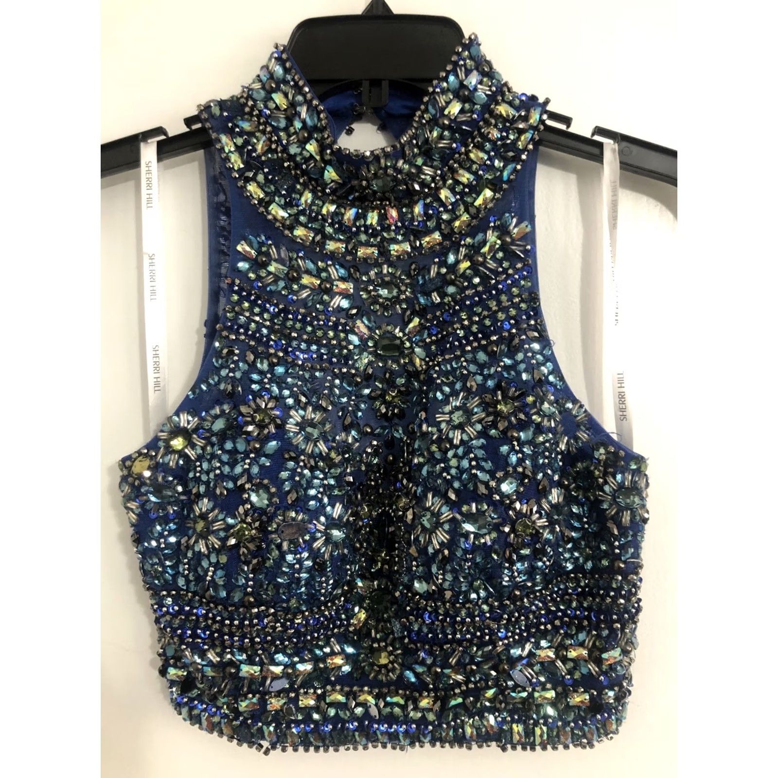 Vintage VINTAGE Sherri Hill Formal Jeweled Halter Top For Skirt Dress Prom Size XXS / US 00 / IT 34 - 2 Thumbnail