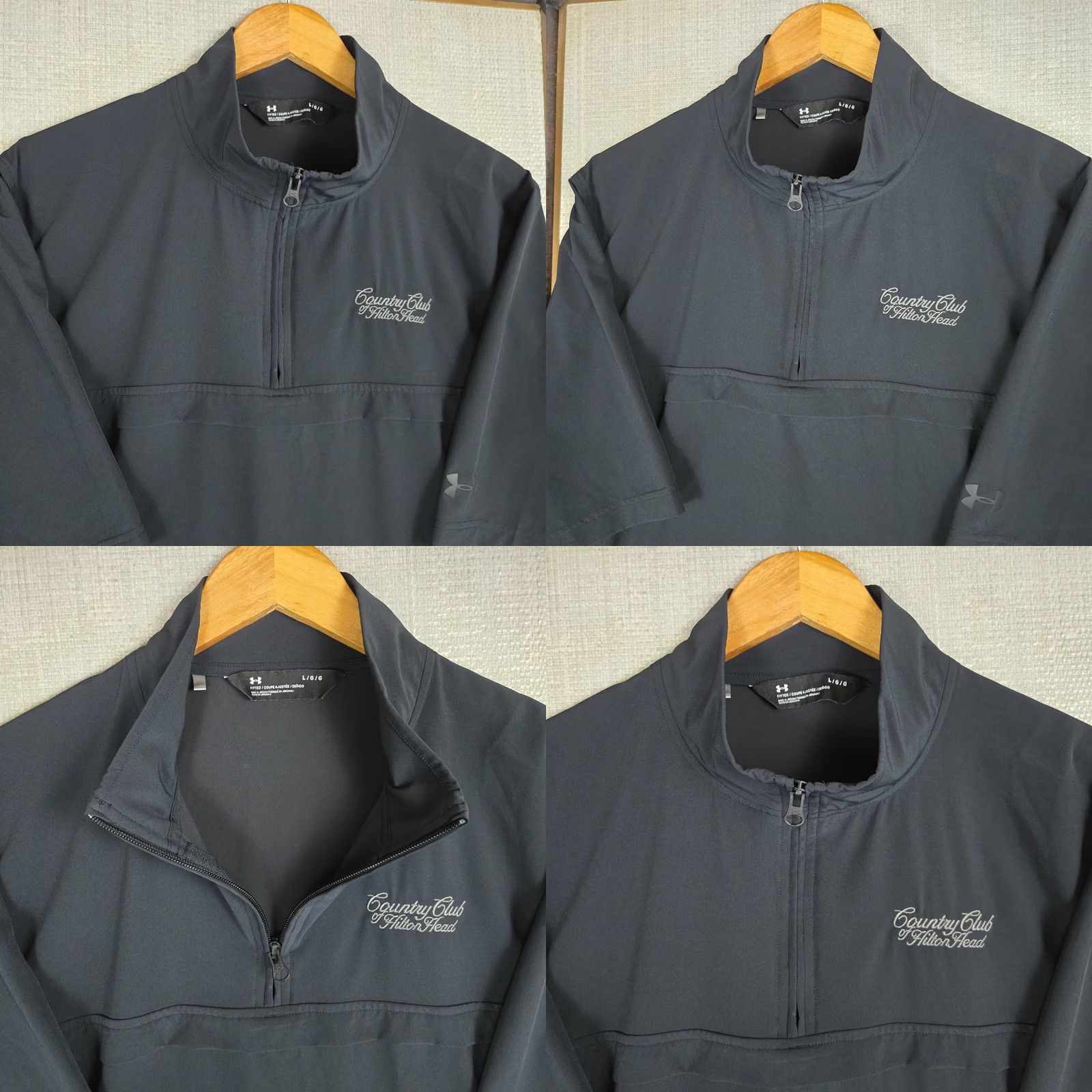 Under Armour Under Armour Mens 1/4 Zip Windbreaker Jacket Pullover Black Blue Shirt? Size US L / EU 52-54 / 3 - 9 Thumbnail