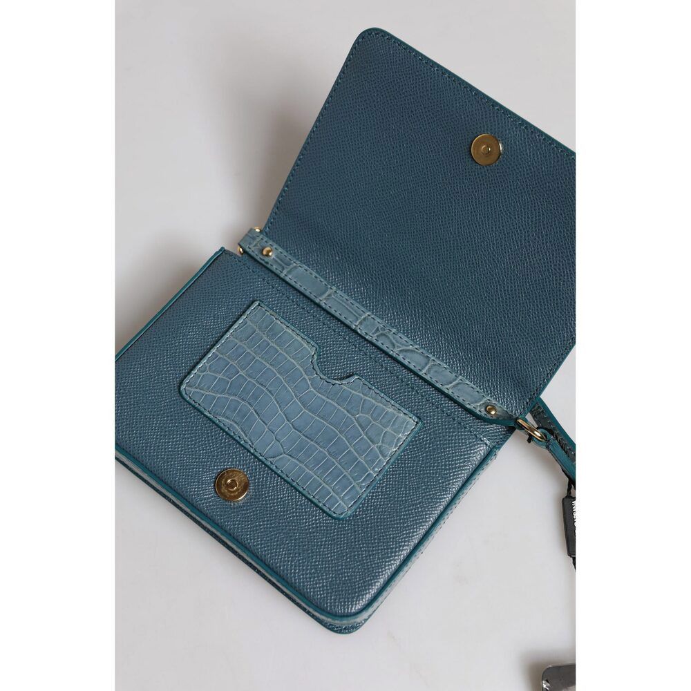 Dolce & Gabbana Dolce & Gabbana Green Exotic Leather DG Plaque Crossbody Min Size ONE SIZE - 8 Thumbnail