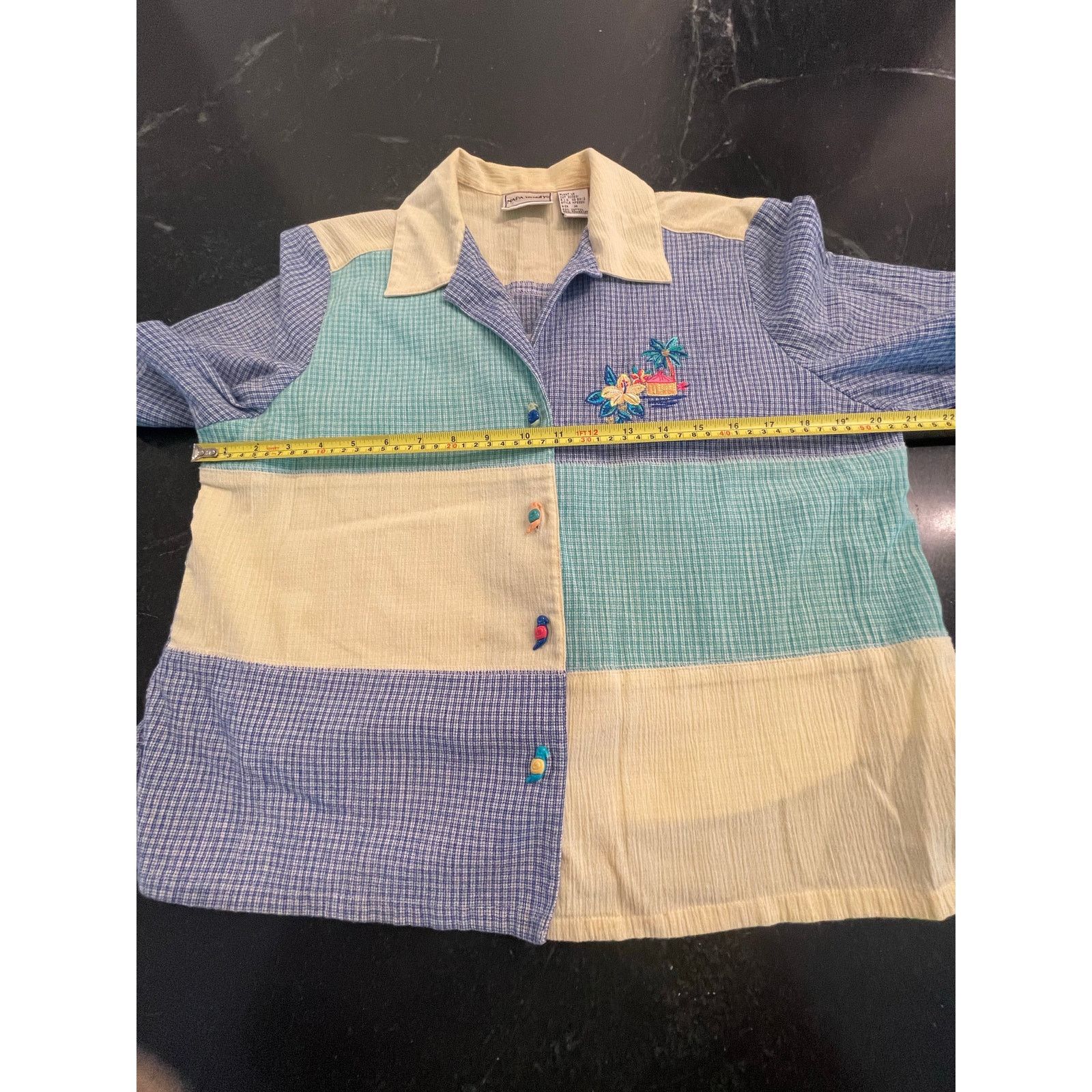 Other Napa Valley Vintage patchwork , parrot buttons 90's top Med Size M / US 6-8 / IT 42-44 - 9 Thumbnail