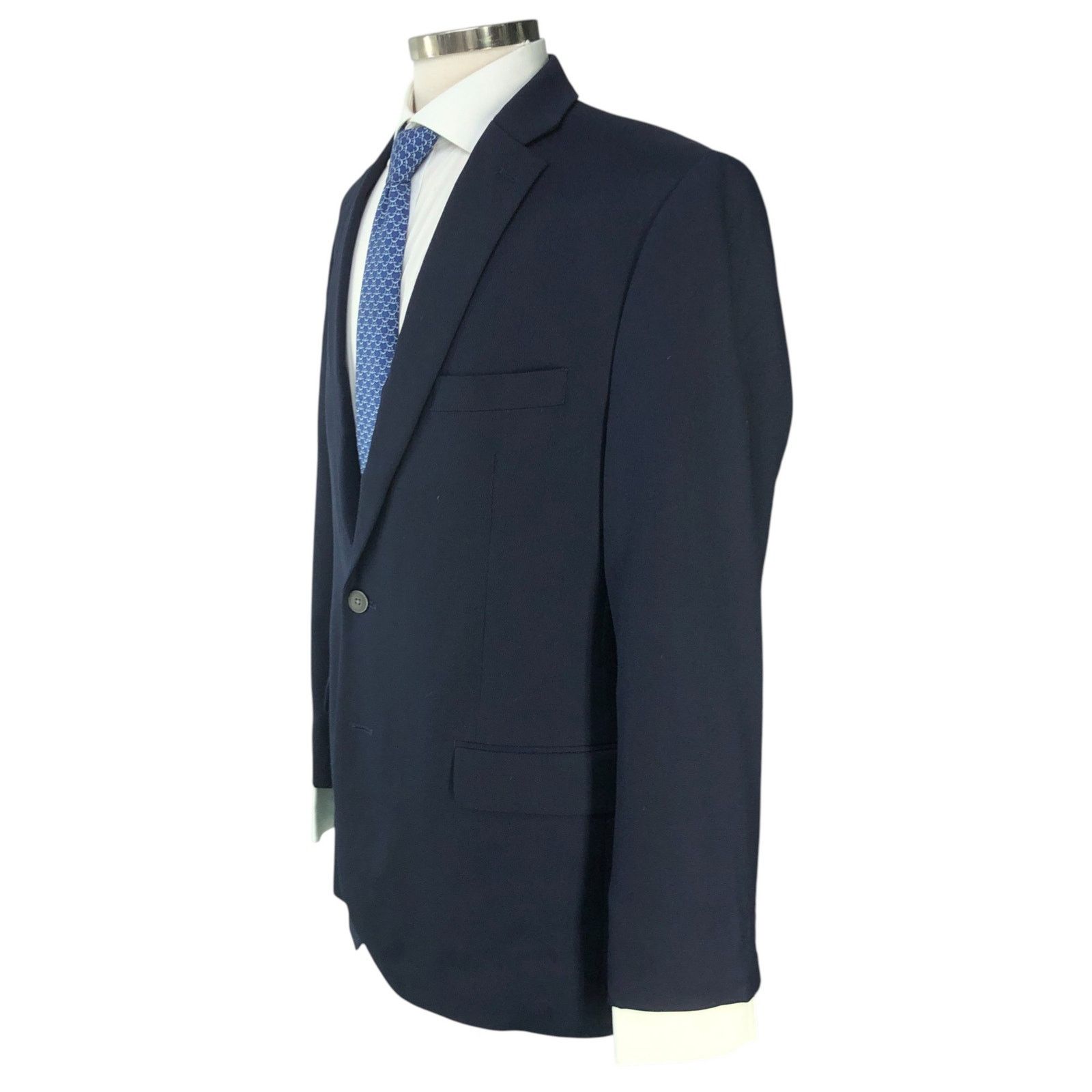 Michael Kors Michael Kors 42L Blazer Jacket Sport Coat Navy Metal Buttons Size 42L - 6 Thumbnail