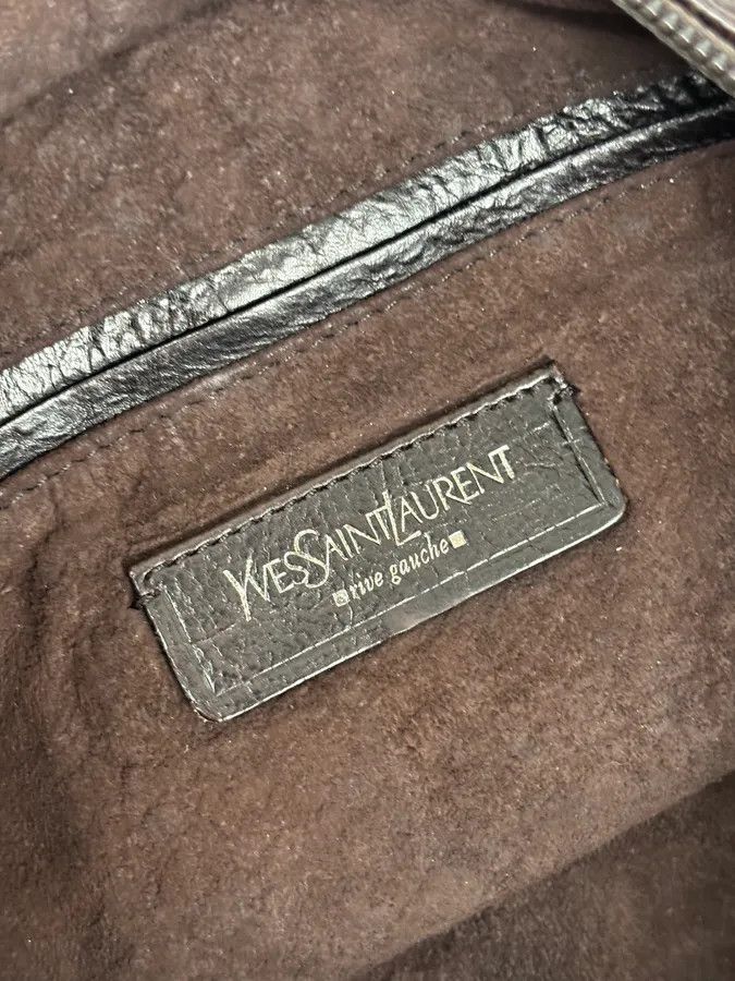 Yves Saint Laurent 2000s Yves Saint Laurent Mombasa Organic Horn Brown Leather Crossbody Bag Size ONE SIZE - 12 Thumbnail