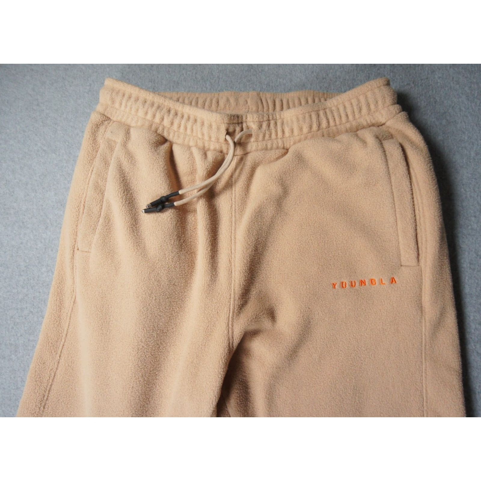 YoungLA Youngla Pants Mens Large Beige Fleece Sweatpants Streetwear Los Angeles Casual Size US 33 - 2 Thumbnail