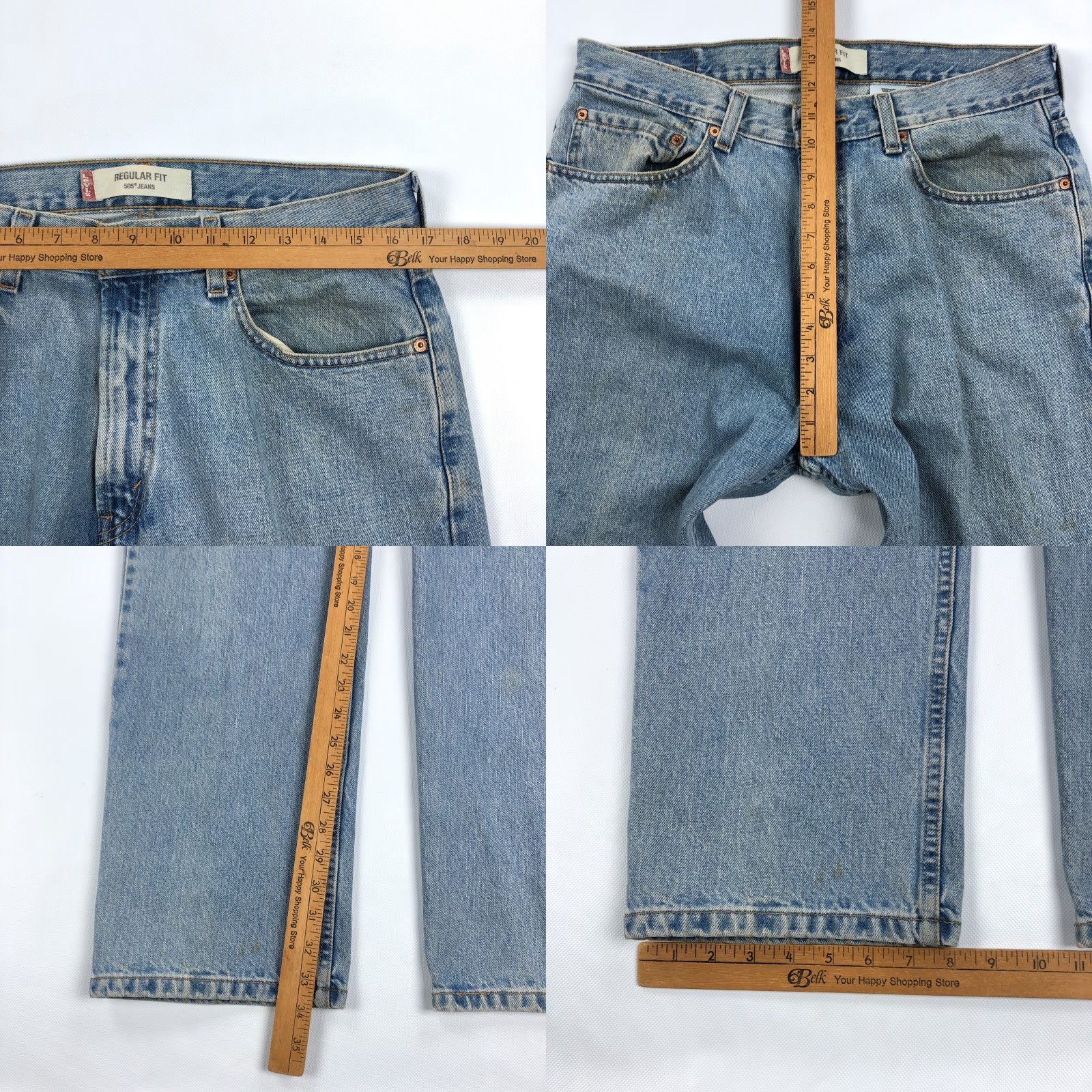 Levi's Levi's 505 Jeans Men 34x34 Blue Denim Vintage Y2K 5-Pocket Regular Fit Straight USA Rocker American Size US 34 / EU 50 - 9 Thumbnail