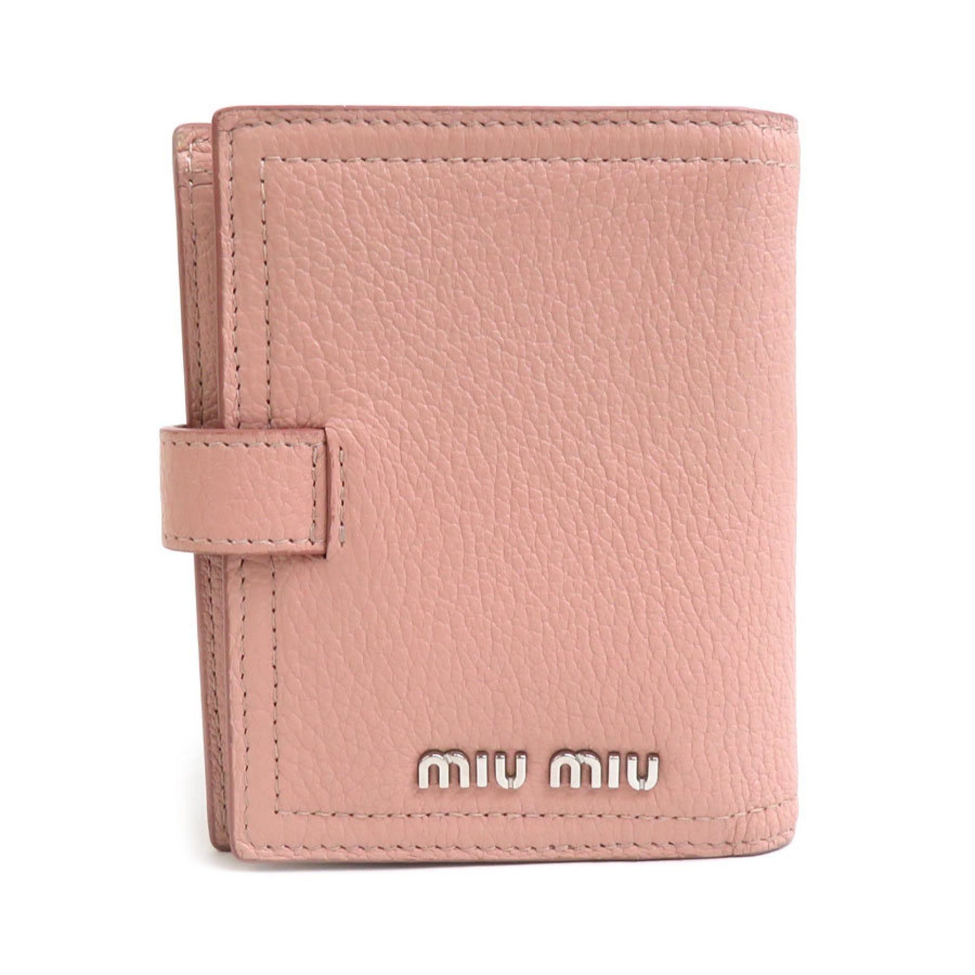 Miu Miu Miu MIUMIU Bi-fold wallet Leather Pink Women's 5MV016 55873k Size ONE SIZE - 1 Thumbnail
