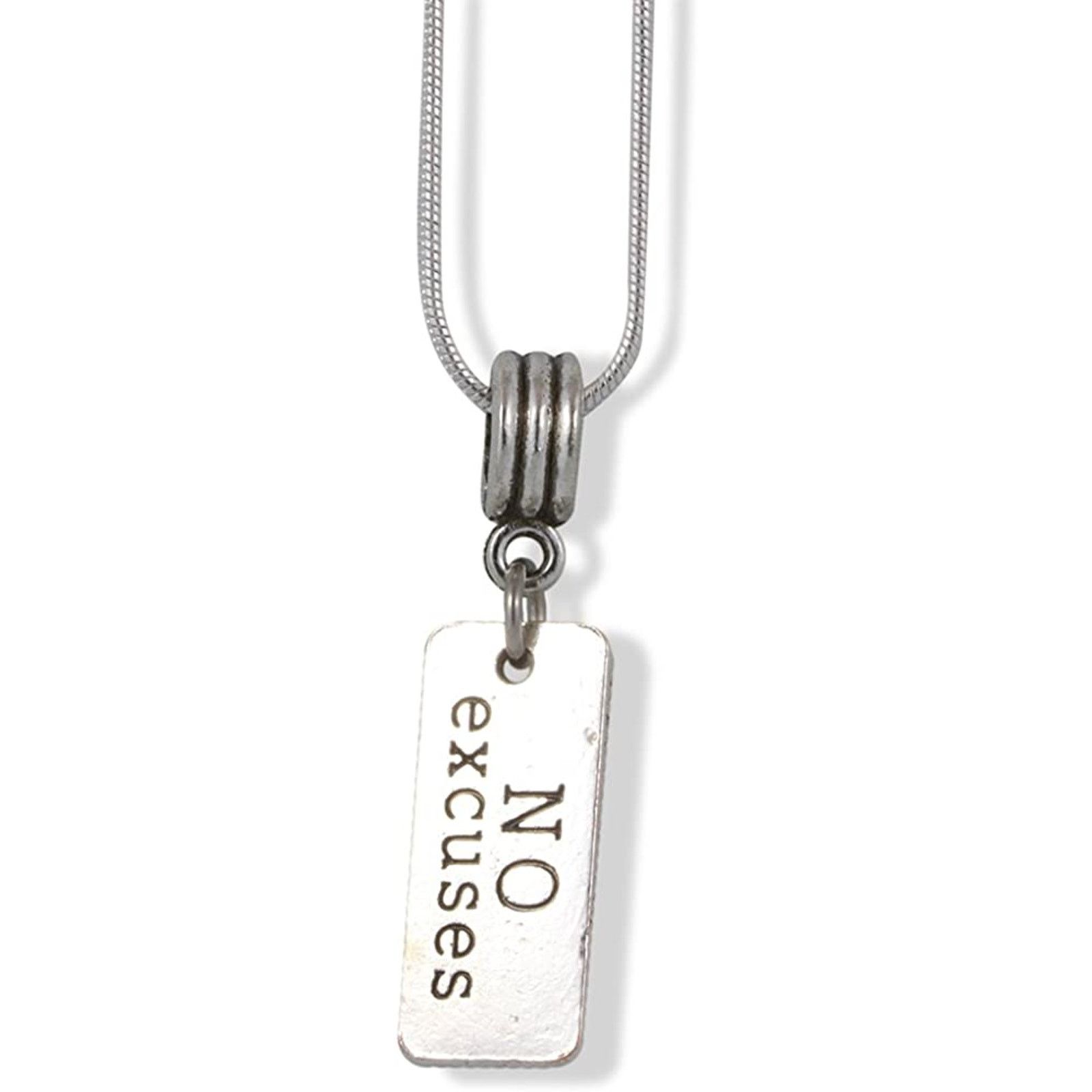 & Other Stories No Excuses Inspirational Text Charm Snake Chain Necklace Size ONE SIZE - 1 Thumbnail
