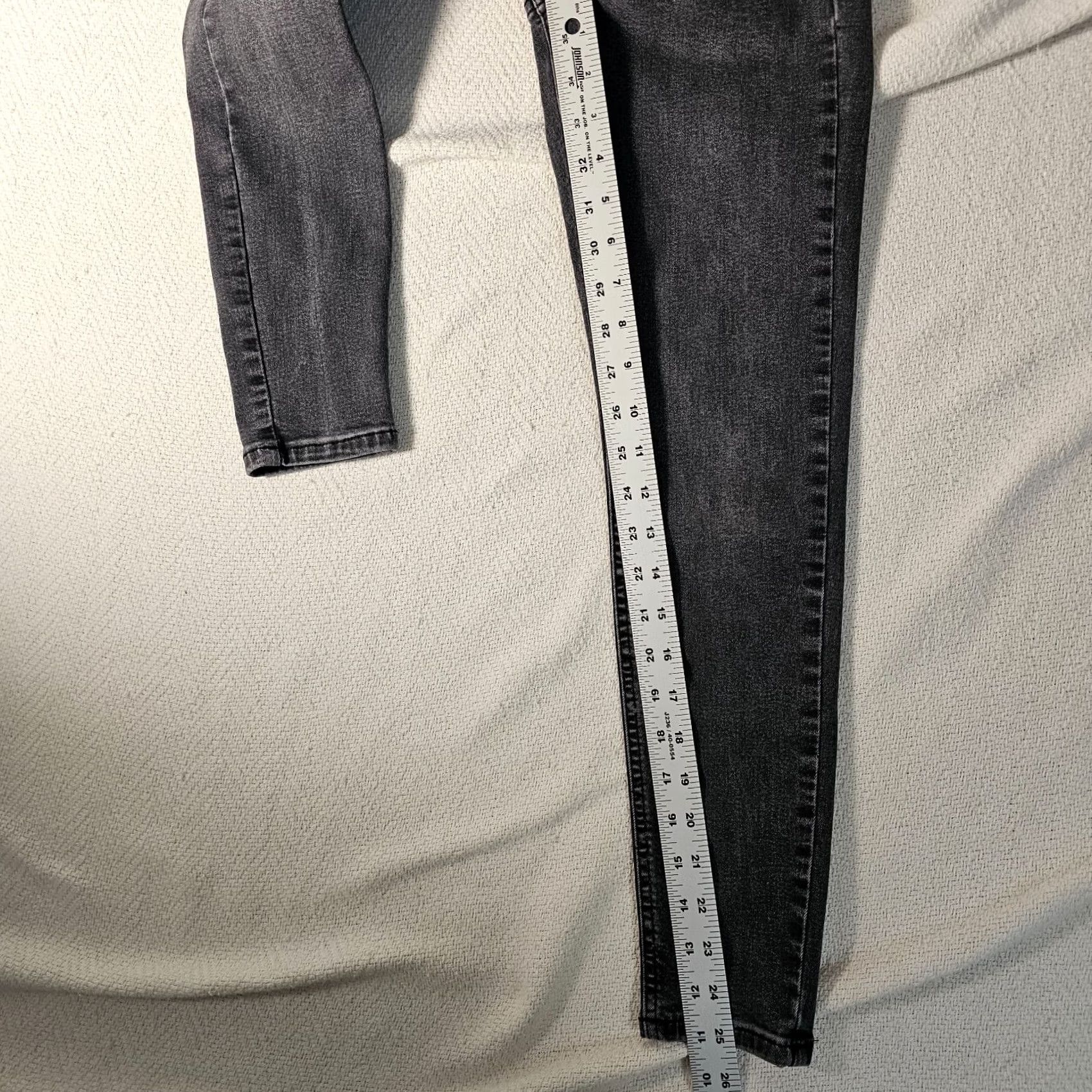 Topshop Topshop Jeans Women 25x30 Black Stone Wash Denim Skinny Slim Pants Inseam 25 in Stretch Pockets Zipper Button Size 40" / US 18 - 6 Thumbnail