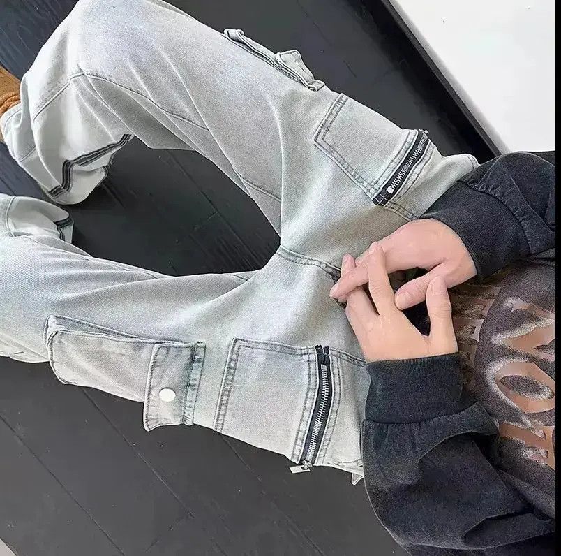 Japanese Brand Loose zipper flared jeans Size US 32 / EU 48 - 6 Thumbnail