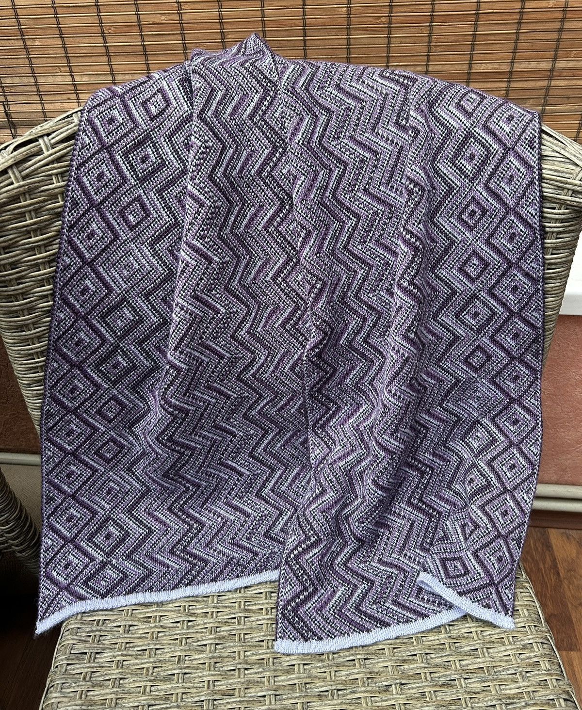 Missoni Vintage Missoni Wool Blend Purple ZigZag Scarf Size ONE SIZE - 3 Thumbnail