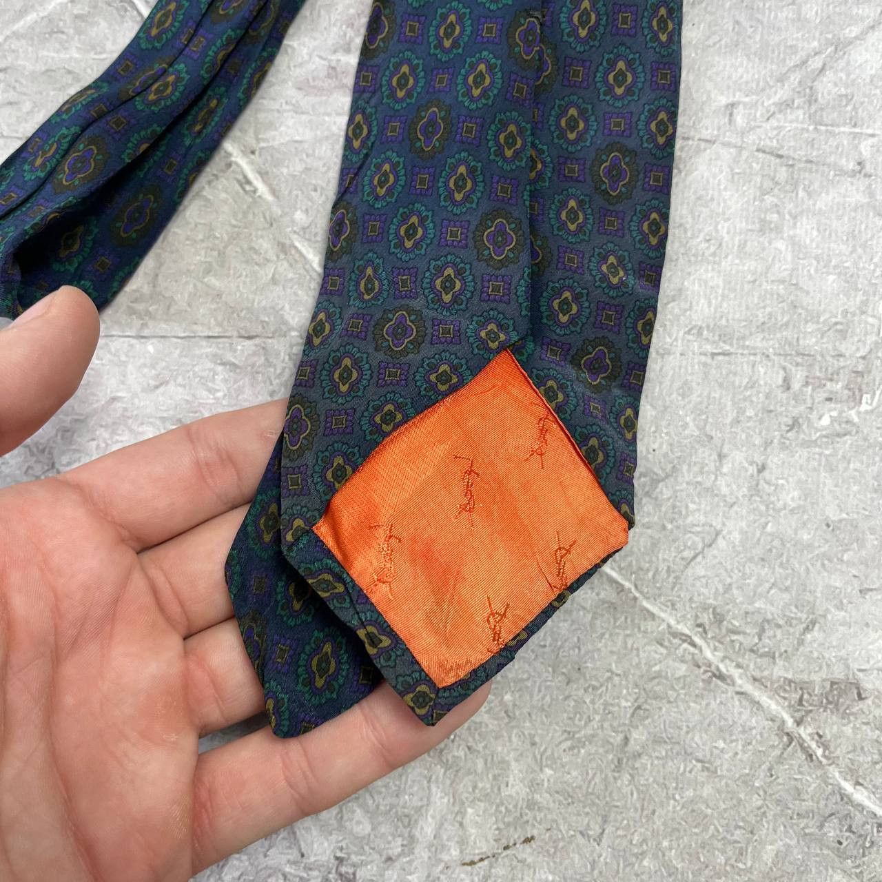 Yves Saint Laurent YVES Saint Lauren 100% Silf Tie Seta Cravatta Mens Size ONE SIZE - 9 Thumbnail