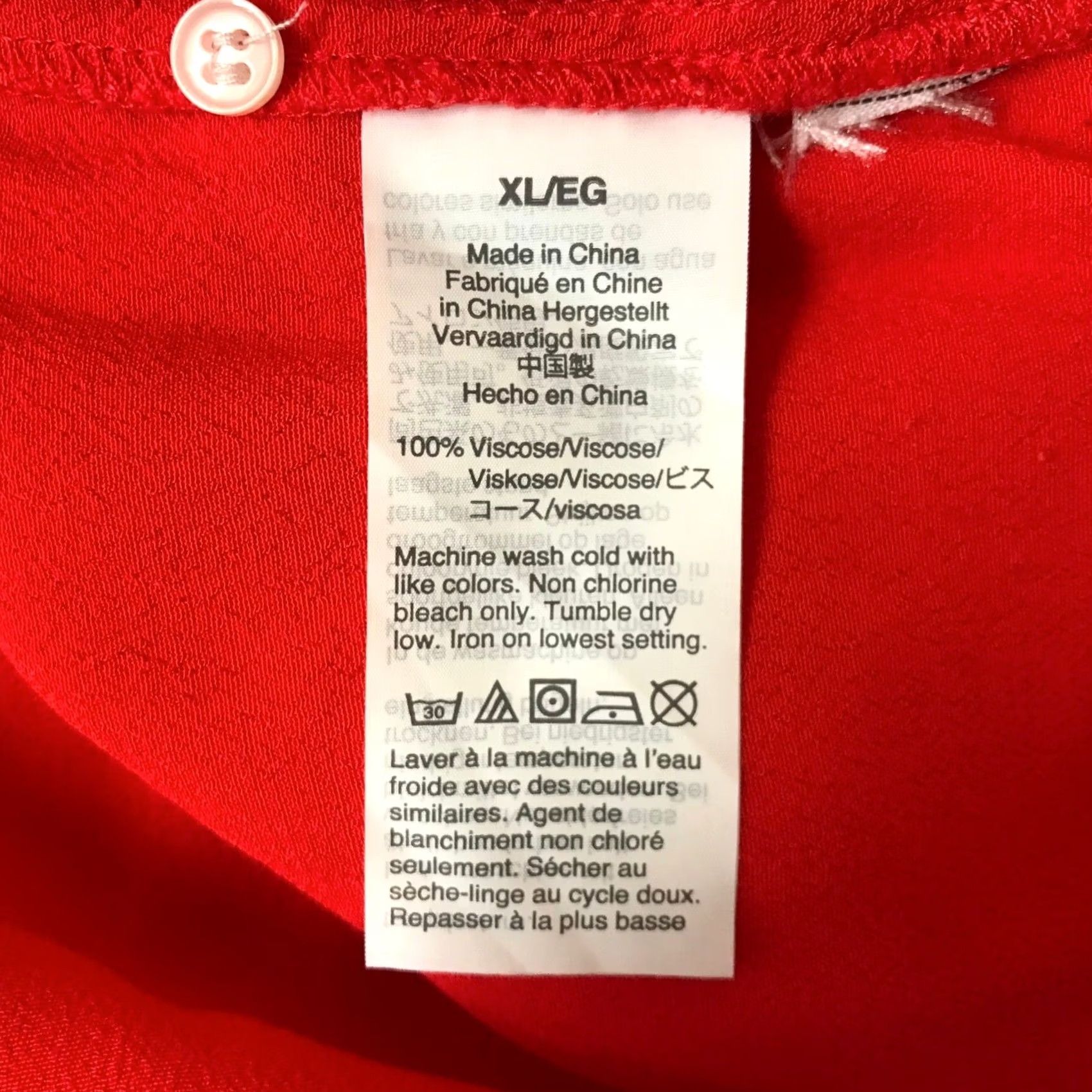 J.Crew J.Crew Womens XL Red Long Sleeve Henley Blouse Button Front Viscose Top Size XL / US 12-14 / IT 48-50 - 8 Thumbnail